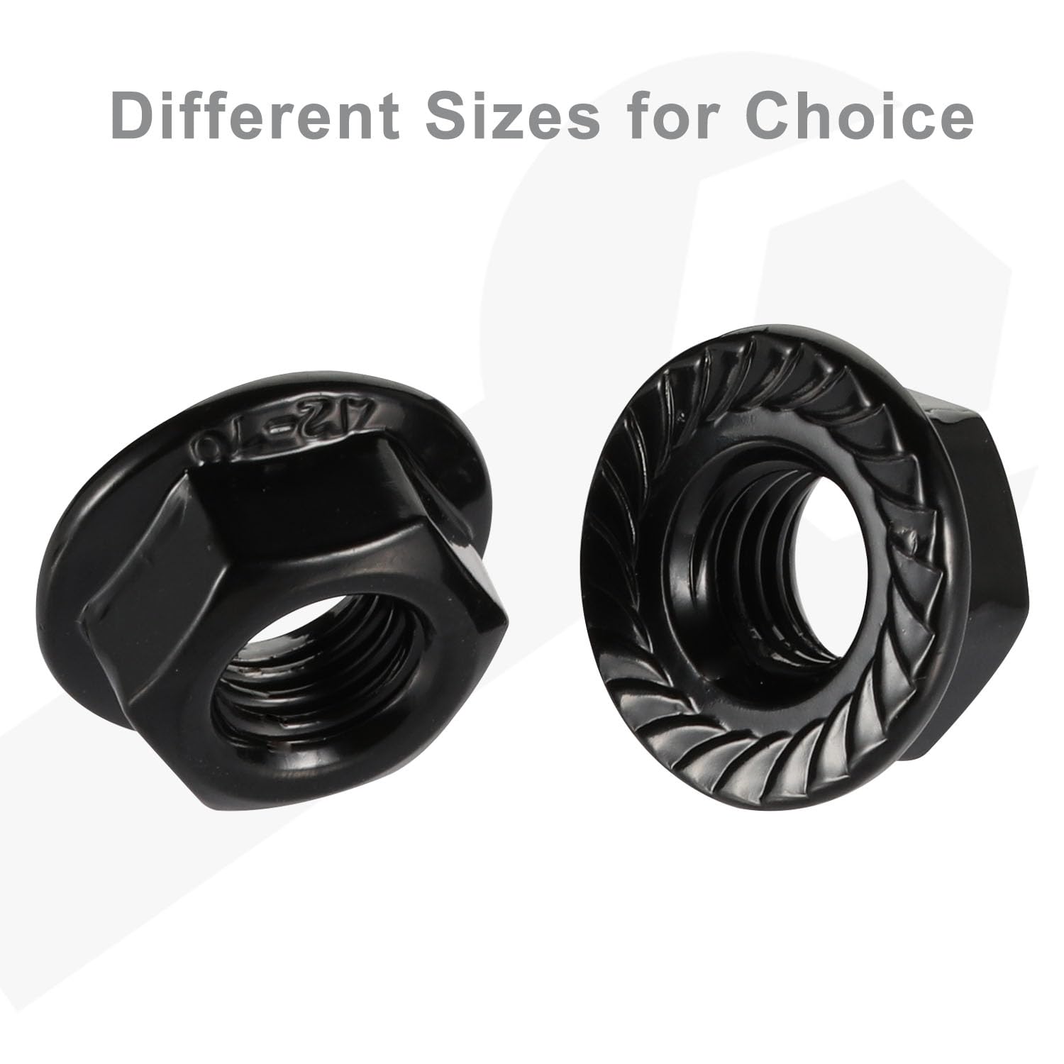 M10-1.5 Serrated Flange Hex Nuts Flanged Locknuts, 304 Stainless Steel 18-8, Black Finish, Pack of 25 - Image 4
