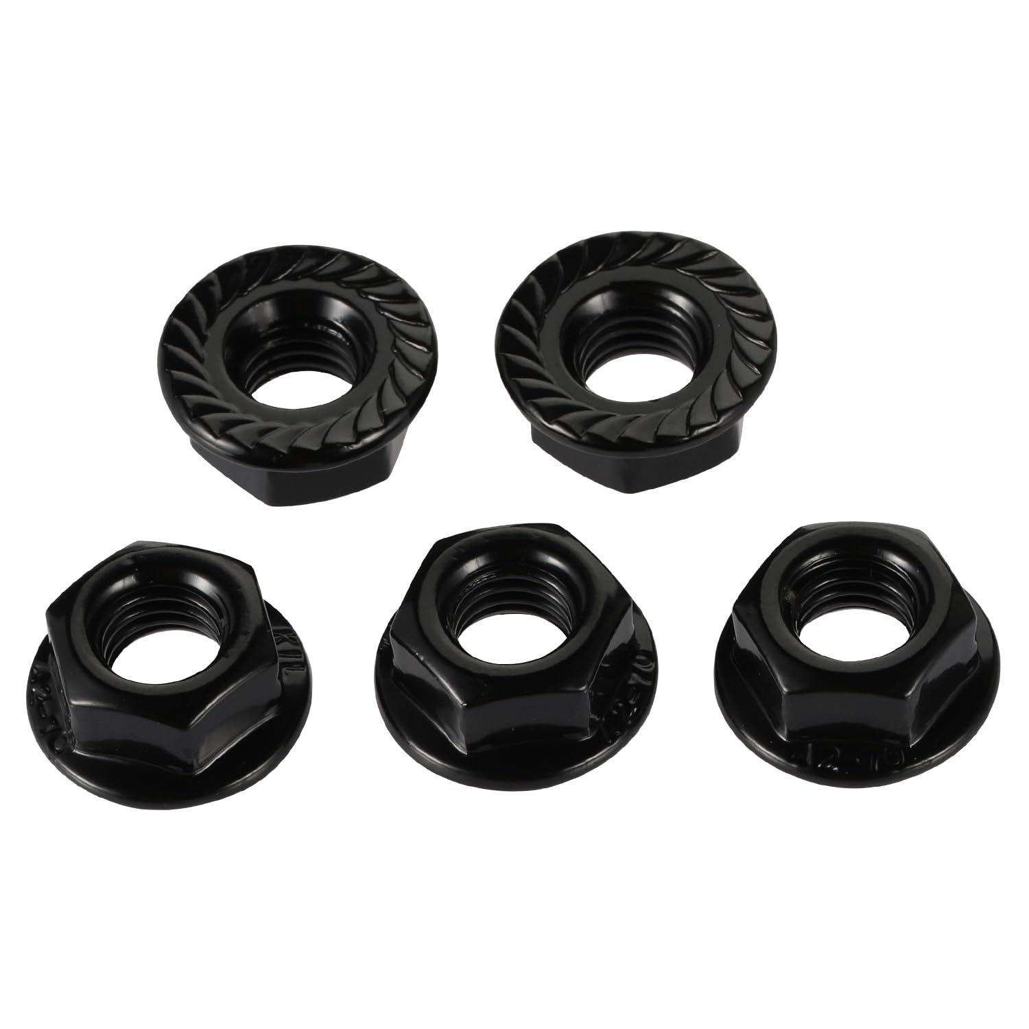 M10-1.5 Serrated Flange Hex Nuts Flanged Locknuts, 304 Stainless Steel 18-8, Black Finish, Pack of 25 - Image 6