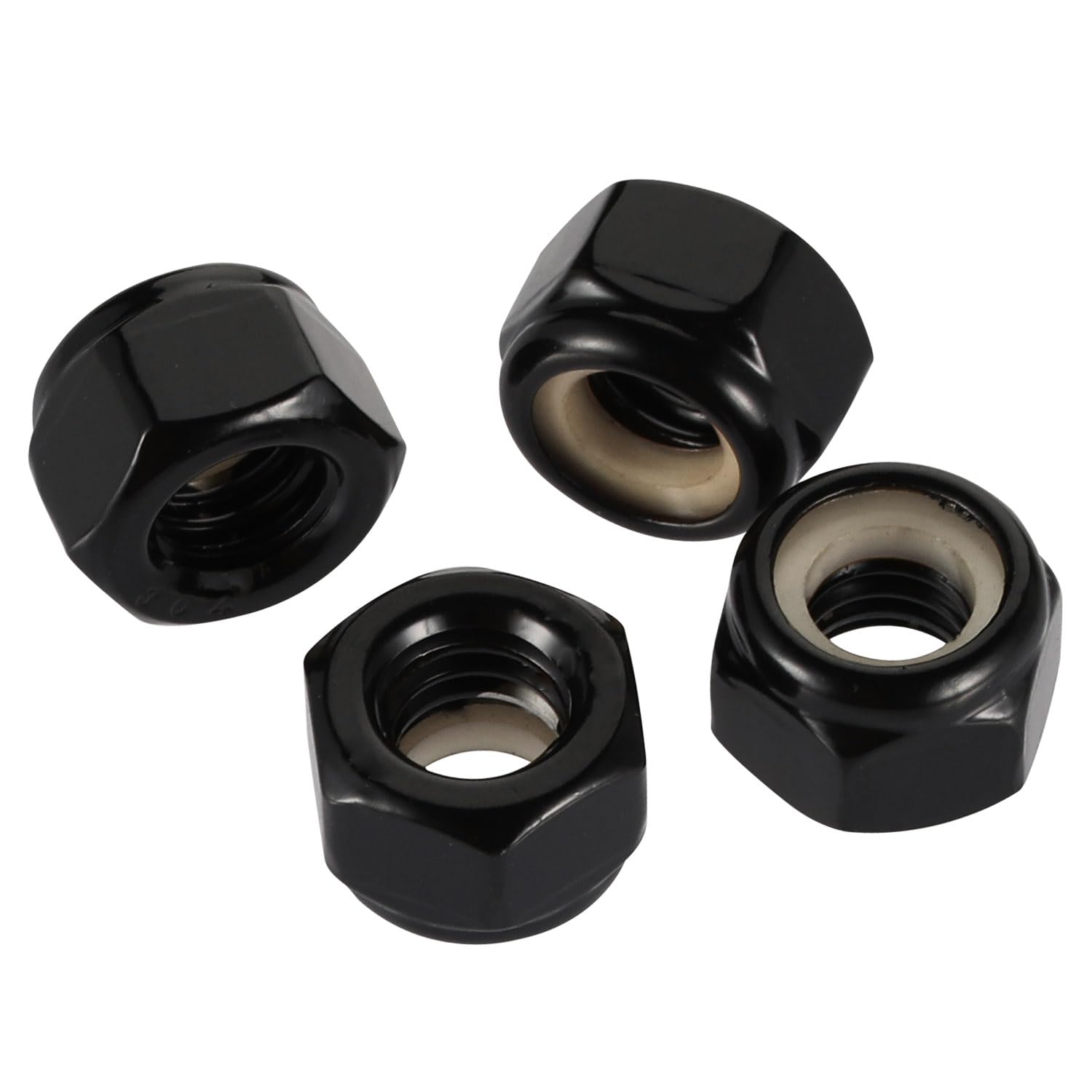 #8-32 Nylon Insert Hex Lock Nut Stainless Locknuts, 304 Stainless Steel 18-8 Black Finish, Pack of 50 - Image 1