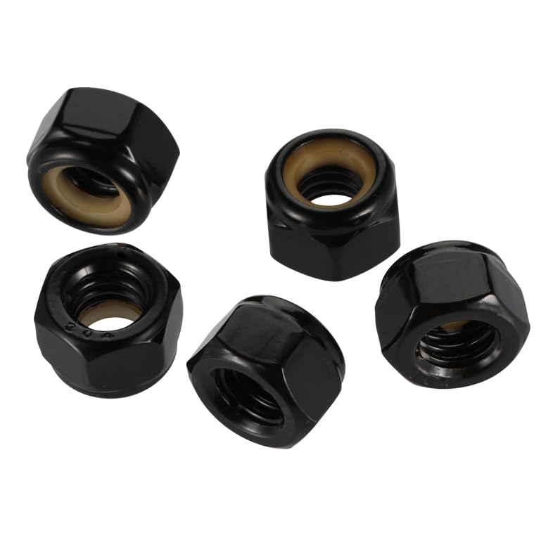 #8-32 Nylon Insert Hex Lock Nut Stainless Locknuts, 304 Stainless Steel 18-8 Black Finish, Pack of 50 - Image 2