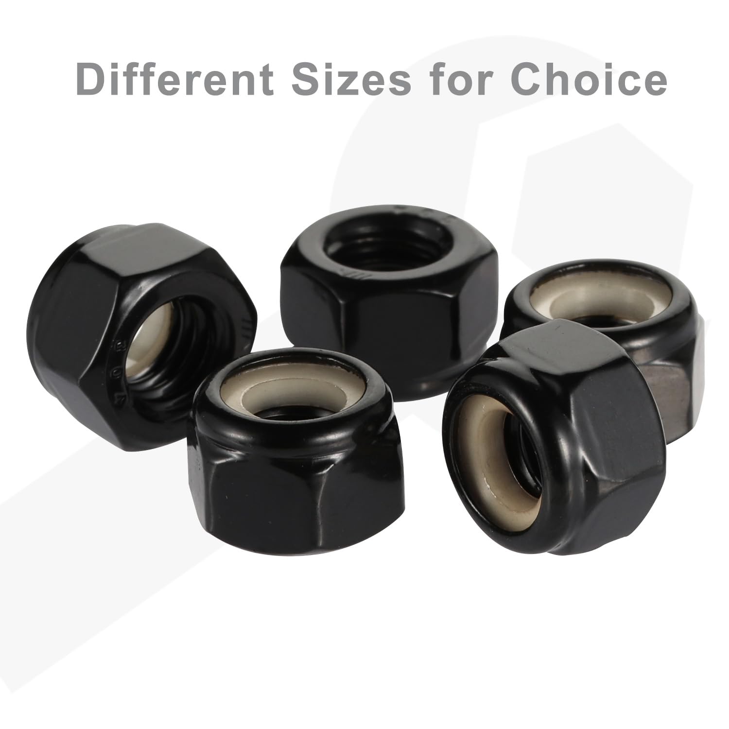 #8-32 Nylon Insert Hex Lock Nut Stainless Locknuts, 304 Stainless Steel 18-8 Black Finish, Pack of 50 - Image 4
