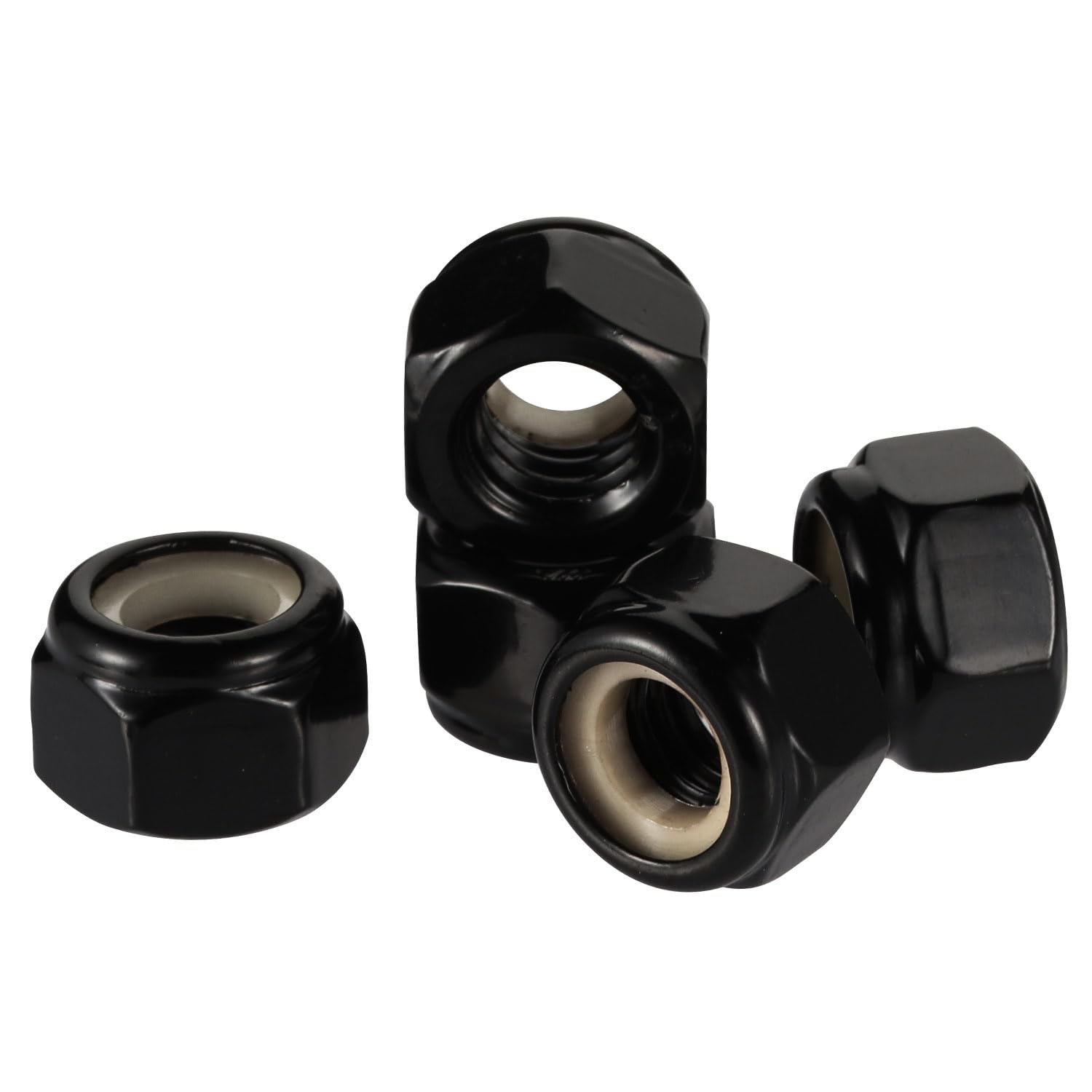 #8-32 Nylon Insert Hex Lock Nut Stainless Locknuts, 304 Stainless Steel 18-8 Black Finish, Pack of 50 - Image 6