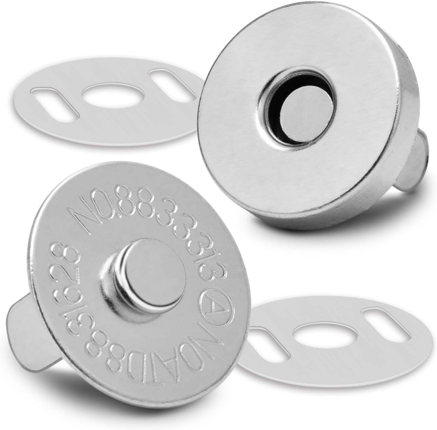 CooBigo 24Sets Magnetic Snaps for Purse Closures 14mm Magnetic Fastener Replacement Kit Magnetic Snaps for Purses and Totes Clothing Bag DIY Craft - Image 1