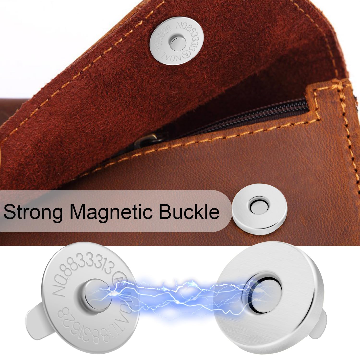 CooBigo 24Sets Magnetic Snaps for Purse Closures 14mm Magnetic Fastener Replacement Kit Magnetic Snaps for Purses and Totes Clothing Bag DIY Craft - Image 4