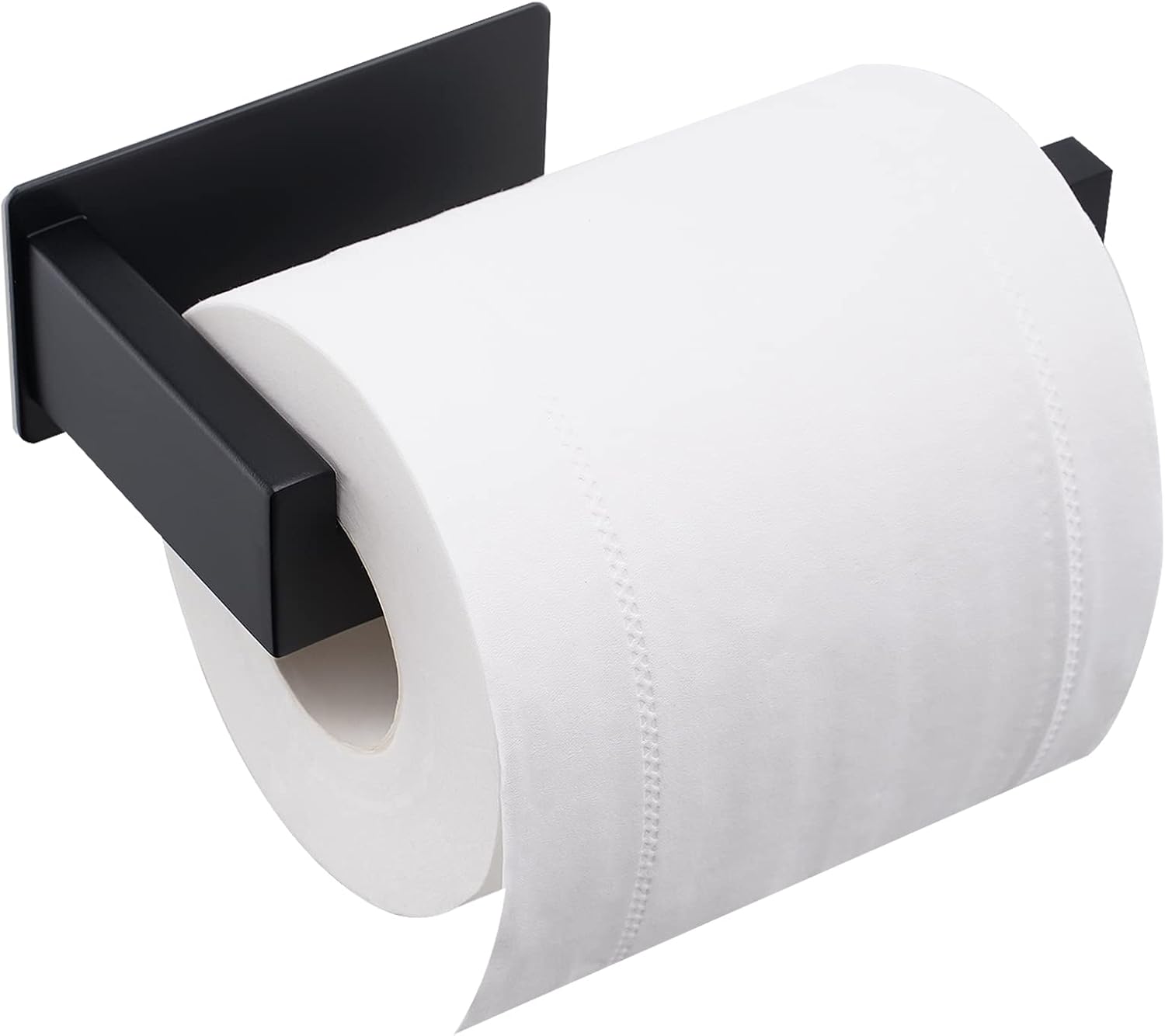 Toilet Paper Holder, Adhesive Toilet Paper Roll Holder, SUS304 Stainless Steel Rustproof Wall for Bathroom, Kitchen and Washroom, Black - Image 1