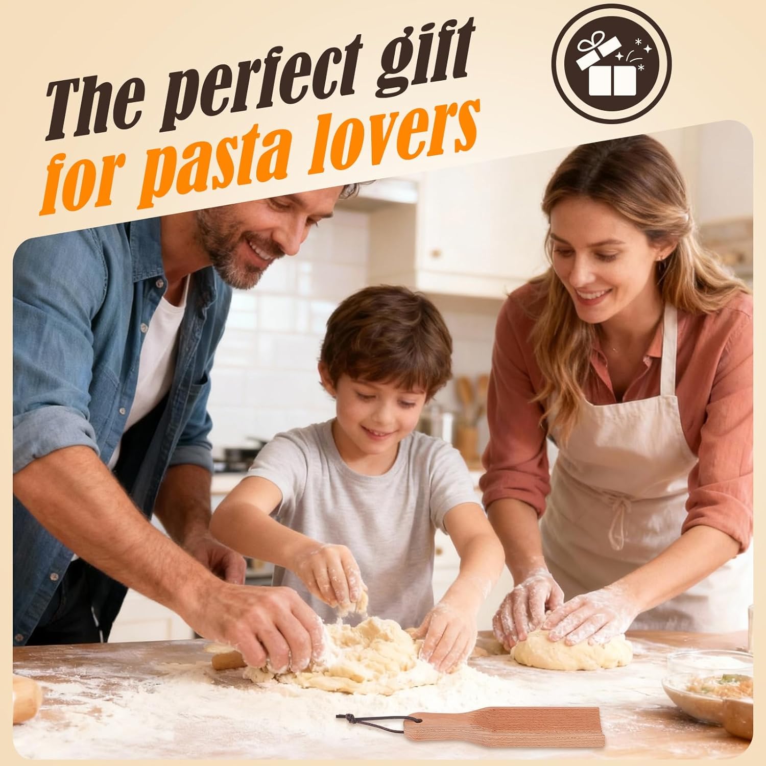 Gnocchi Board, Wood Pasta Board Paddle Homemade Gnocchi Maker, Easy to Use and Clean Pasta Making Tools for Home Kitchen Cooking - Image 6