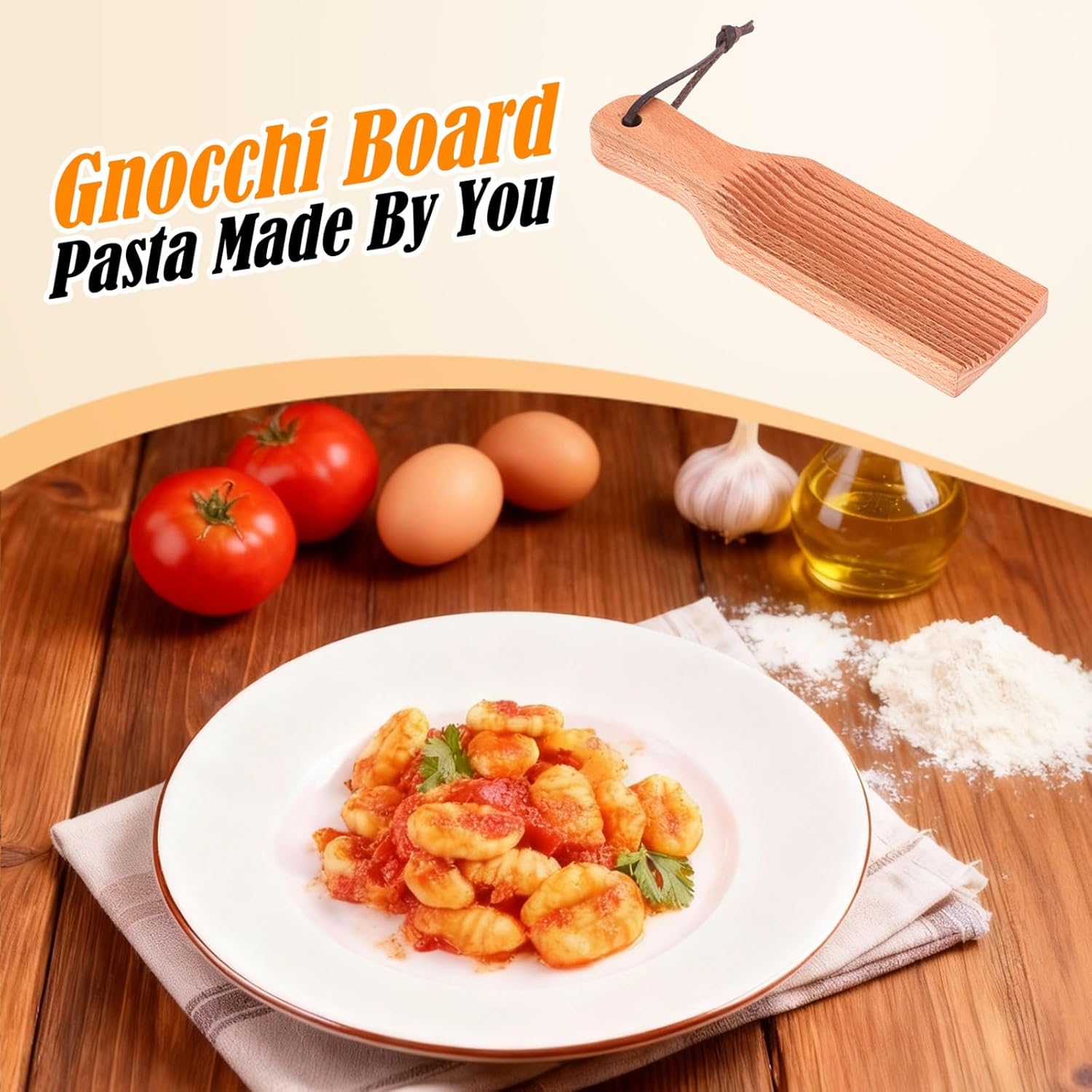 Gnocchi Board, Wood Pasta Board Paddle Homemade Gnocchi Maker, Easy to Use and Clean Pasta Making Tools for Home Kitchen Cooking - Image 8