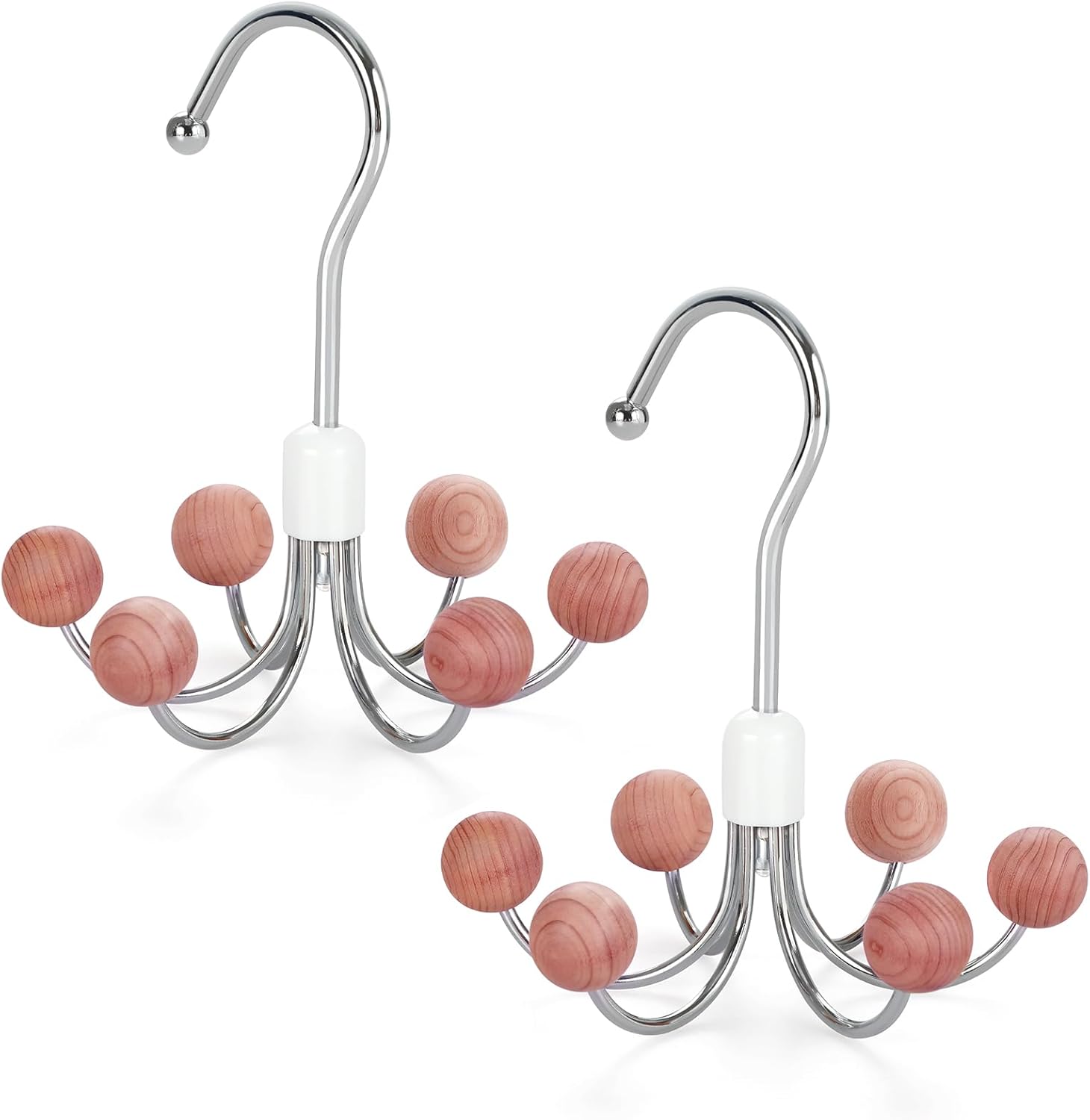 TOPIA HANGER Hoodie Hangers 2-Pack with 6 Cedar Balls, 360°Swivel Purse Hanger, Scarf Hanger, Closet Hooks, Handbag Organizer, Bra Hanger, Accessory Organizers for Scarf, Tanktop, Hat, Hoodie CT43C - Image 7