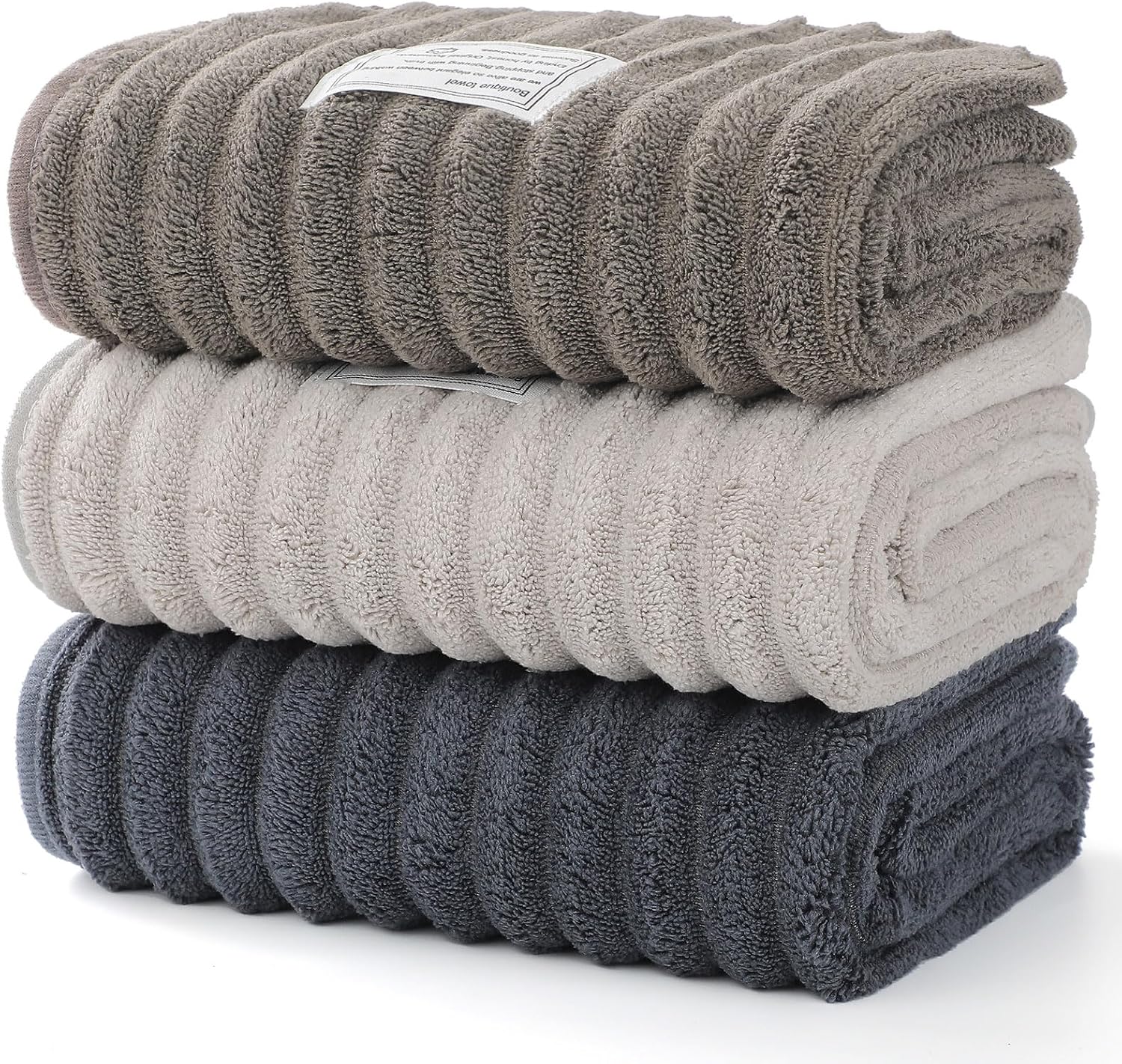 Luxury 3-Piece Quick-Dry Small Bath Towel Set – Ultra Soft Microfiber Hand Towels for Bathroom, Bar, Pool, Gym & Travel – Elegant Twill Design(14”x 29.6”) - Image 2