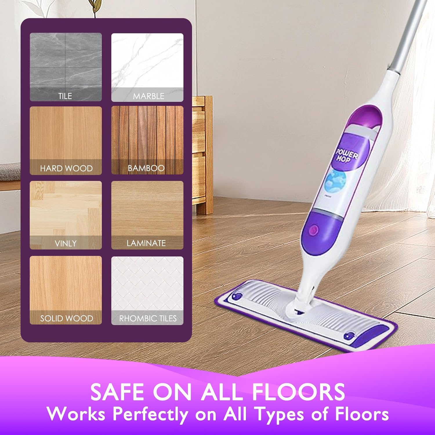 Reusable Power Mop Refills Pads Compatible with Swiffer PowerMop Mop - Microfiber Power Mop Pads Refill for 13 ''-15 '' Spray Mop- Washable Pads for Multi-Surface Floor Cleaning, 4 Pack - Image 5