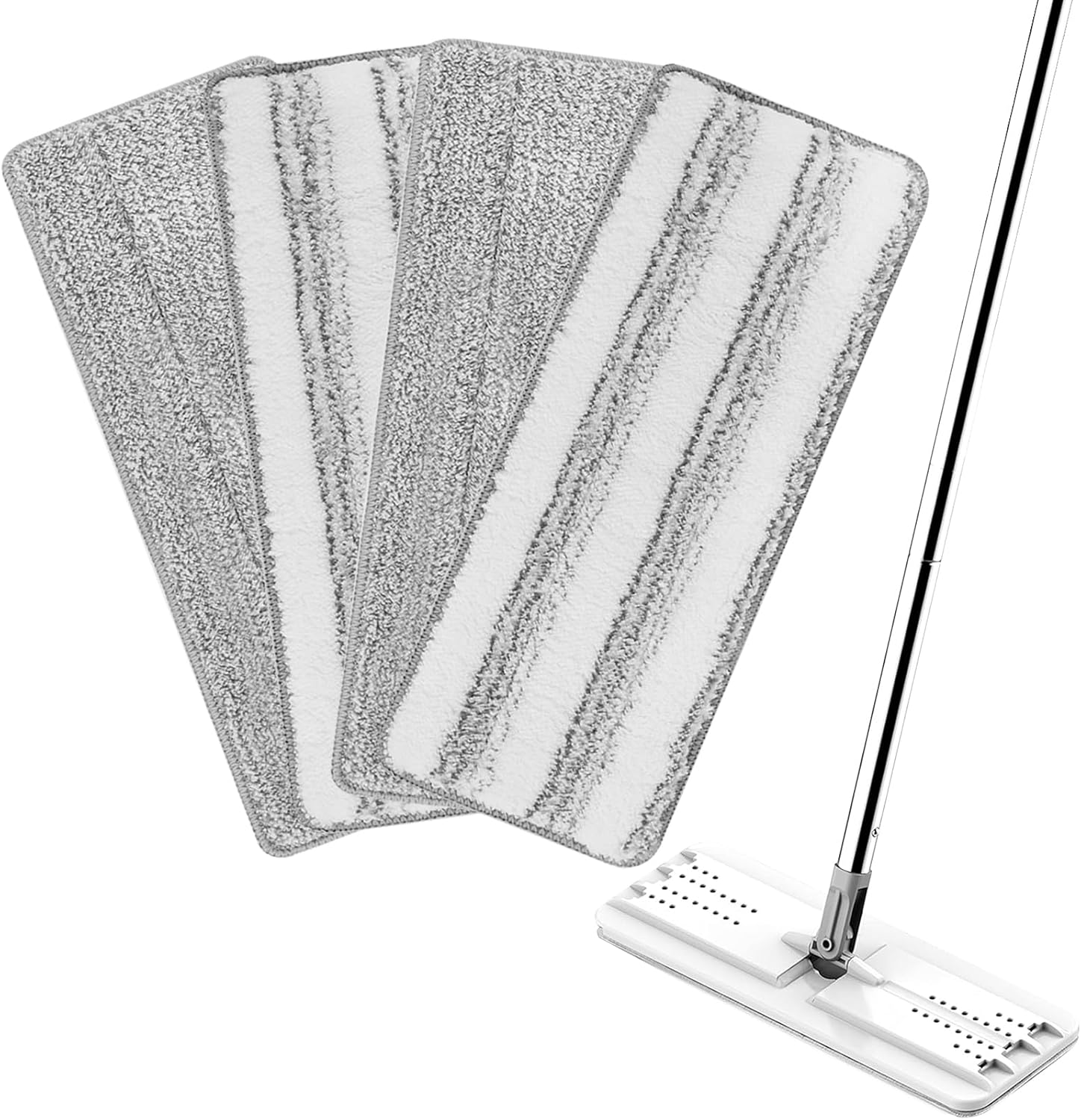 4 Pack Mop Replacement Pads Compatible with Joymoop Flat Mop or Mop Bucket Set - Microfiber Flat Mop Pads for All 13