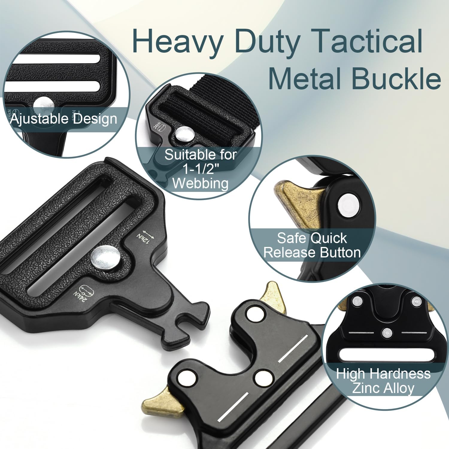 CooBigo 2 Pack Tactical Belt Buckles, 1-1/2