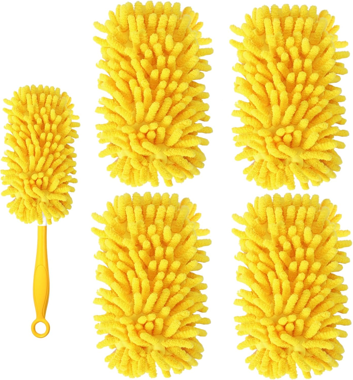 Reusable Duster Refill Compatible with Swiffer Hand Duster - 360 Heavy Duty Dusters Refills - Microfiber Ceiling Fan Duster for Swiffer Dusters Extended Handle, 4 Pack(Handle is Not Included) - Image 1