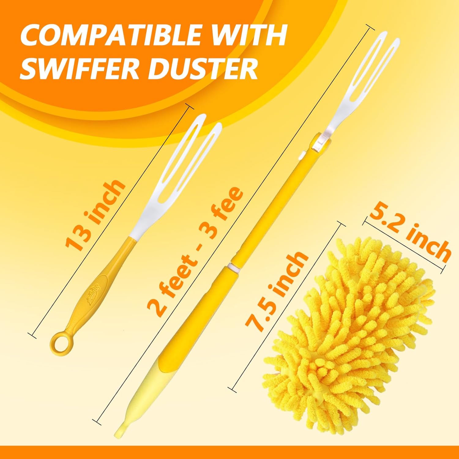 Reusable Duster Refill Compatible with Swiffer Hand Duster - 360 Heavy Duty Dusters Refills - Microfiber Ceiling Fan Duster for Swiffer Dusters Extended Handle, 4 Pack(Handle is Not Included) - Image 3