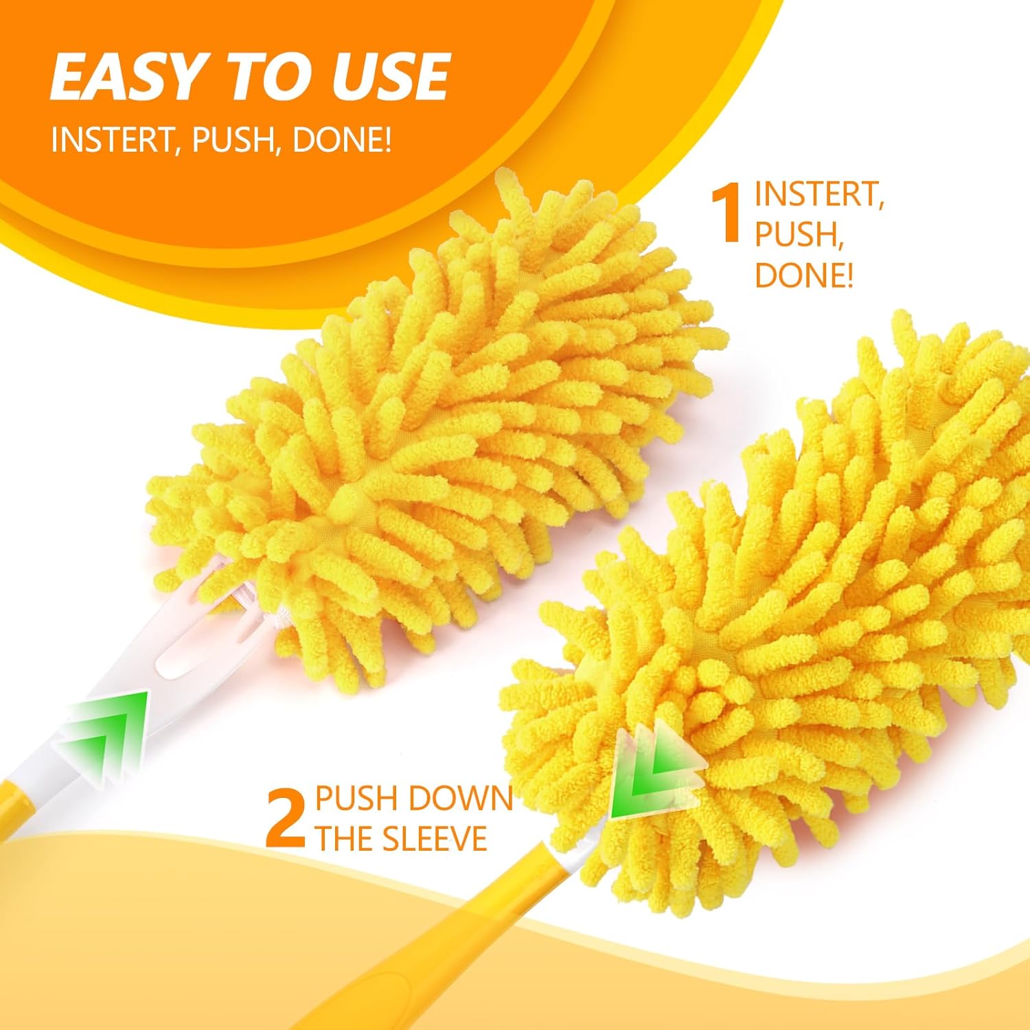 Reusable Duster Refill Compatible with Swiffer Hand Duster - 360 Heavy Duty Dusters Refills - Microfiber Ceiling Fan Duster for Swiffer Dusters Extended Handle, 4 Pack(Handle is Not Included) - Image 5