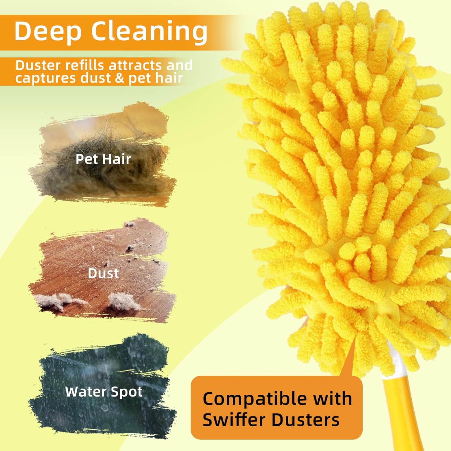 Reusable Duster Refill Compatible with Swiffer Hand Duster - 360 Heavy Duty Dusters Refills - Microfiber Ceiling Fan Duster for Swiffer Dusters Extended Handle, 4 Pack(Handle is Not Included) - Image 6