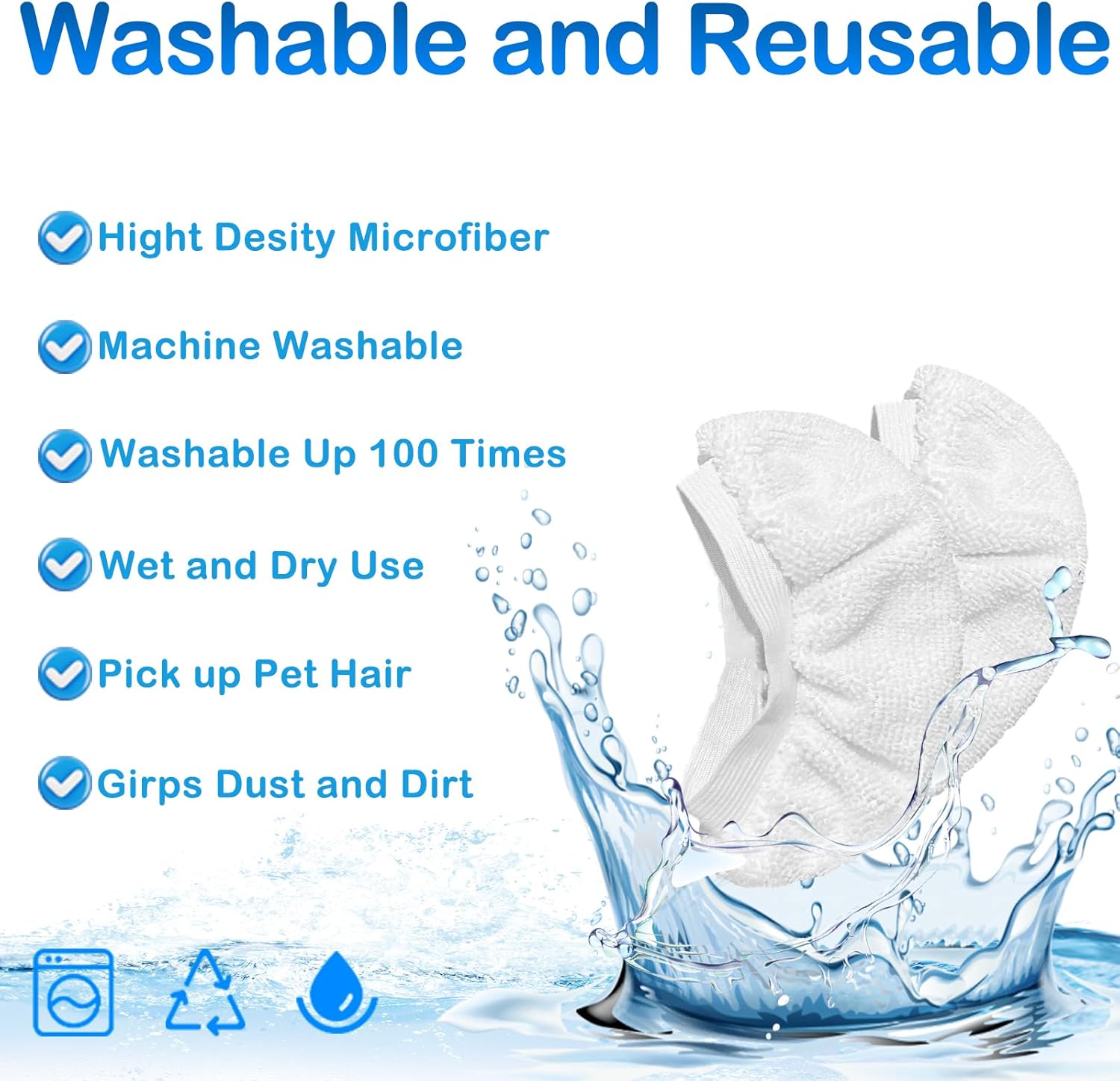 8 Pack Steam Cleaner Accessories for Most Handheld Steam Cleaner - Microfiber Cloths Cover Compatible with Bissell Steam Shot, Dupray, PurSteam, Comforday Steam Cleaner - Image 2