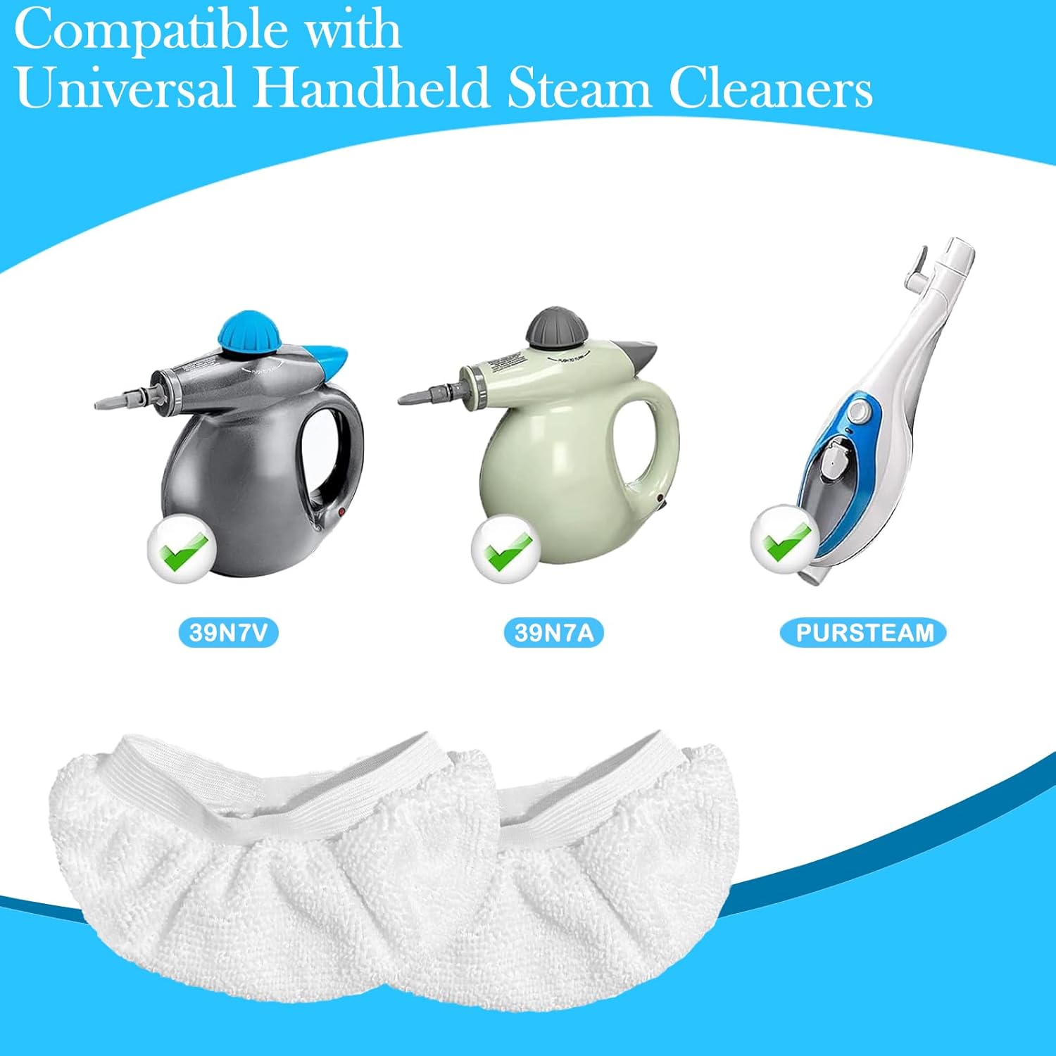 8 Pack Steam Cleaner Accessories for Most Handheld Steam Cleaner - Microfiber Cloths Cover Compatible with Bissell Steam Shot, Dupray, PurSteam, Comforday Steam Cleaner - Image 3
