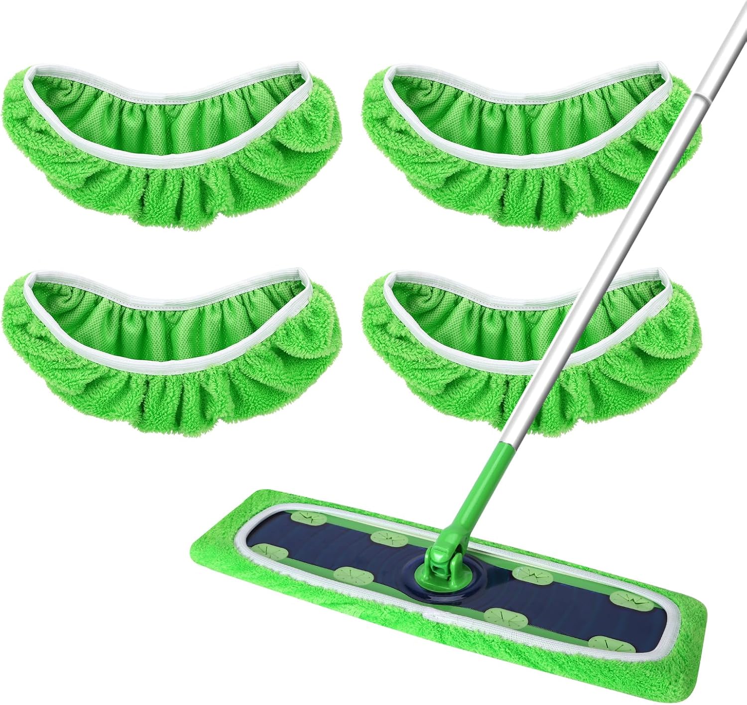 Reusable Microfiber Mop Pads for Swiffer - XL Dry Sweeping Cloths & Wet Pads Refills - Heavy Duty Mopping Cloths for Floor Mopping and Sweeping, 4 Pack - Image 1