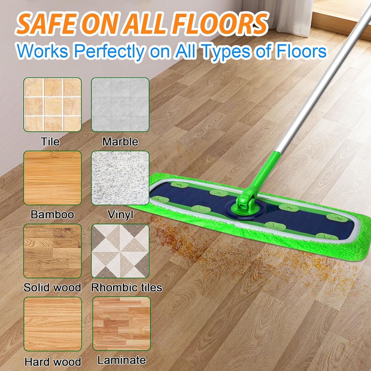 Reusable Microfiber Mop Pads for Swiffer - XL Dry Sweeping Cloths & Wet Pads Refills - Heavy Duty Mopping Cloths for Floor Mopping and Sweeping, 4 Pack - Image 8