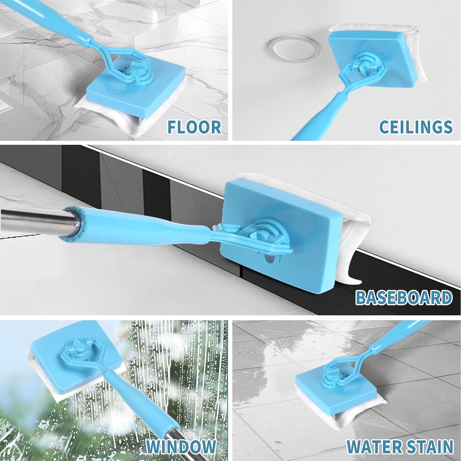 10 Pack Reusable Pad Refills Compatible with Baseboard Cleaner Tool - Microfiber Replacement Pads for Wet & Dry Use (Mop NOT Included) - Image 5