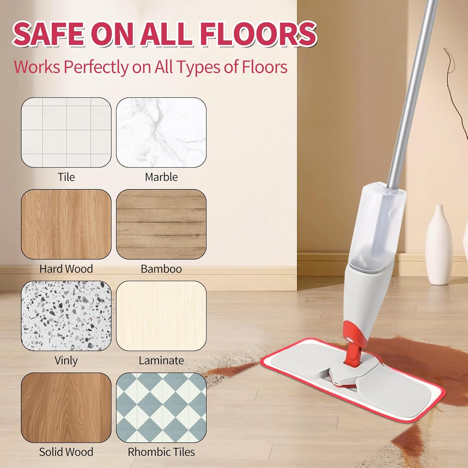Mop Replacement Pads Compatible with OXO Good Grips Spray Mop - Reusable Microfiber Pad Refill for Floor Cleaning, 4 Pack (Mop is Not Included) - Image 6