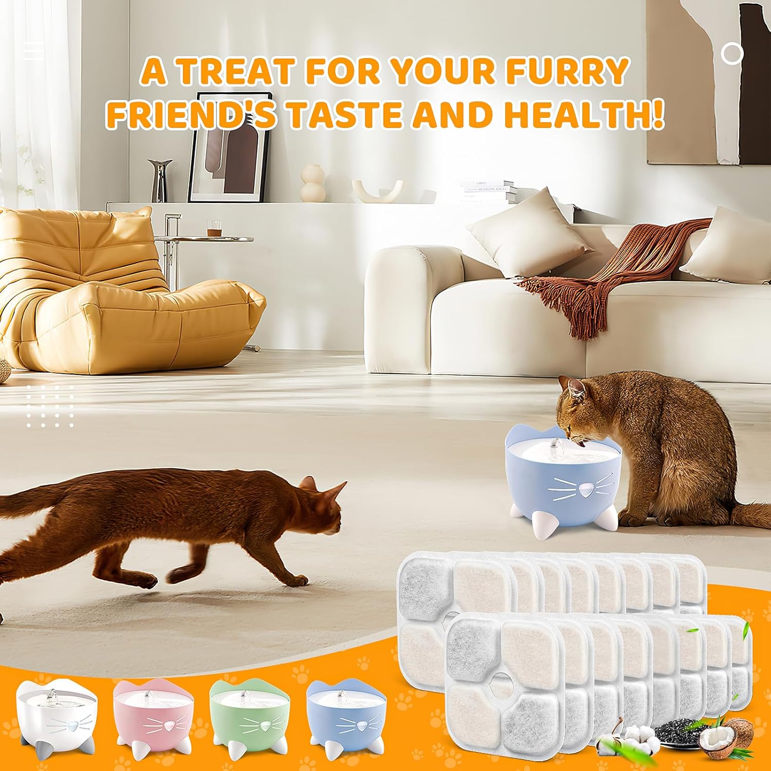 16 Pack Pet Fountain Filters for Catit PIXI Cat Drinking Fountain, Replacement Triple Action Water Filter with Ion-exchange Resin & Activated Carbon - Image 7