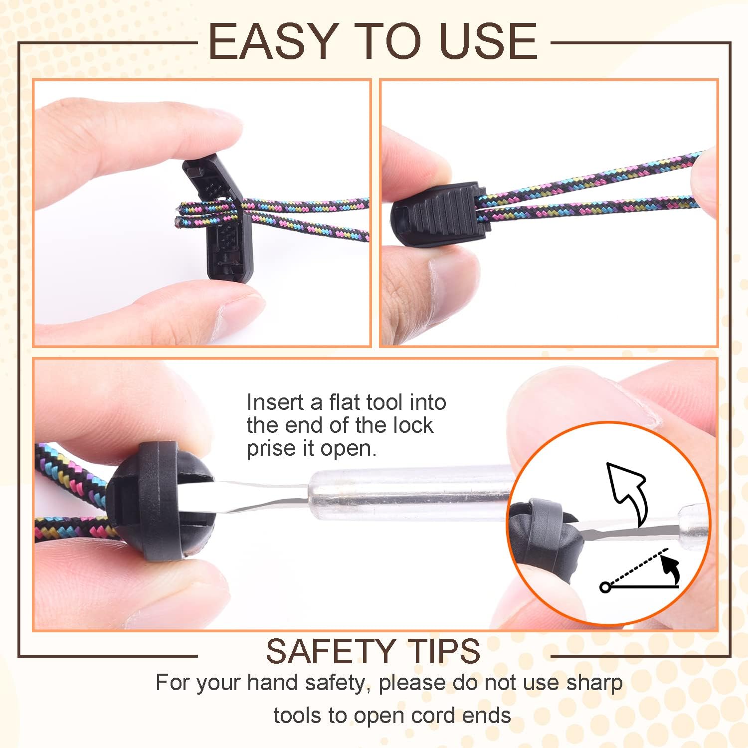 25 Pack Zipper Pull Tabs Cord Ends Tips Shoe Lace End Clips Cord Lock for Paracord Molle Backpack Quick No Tied Shoelace Triathlon Marathon Running Shoe - Image 3