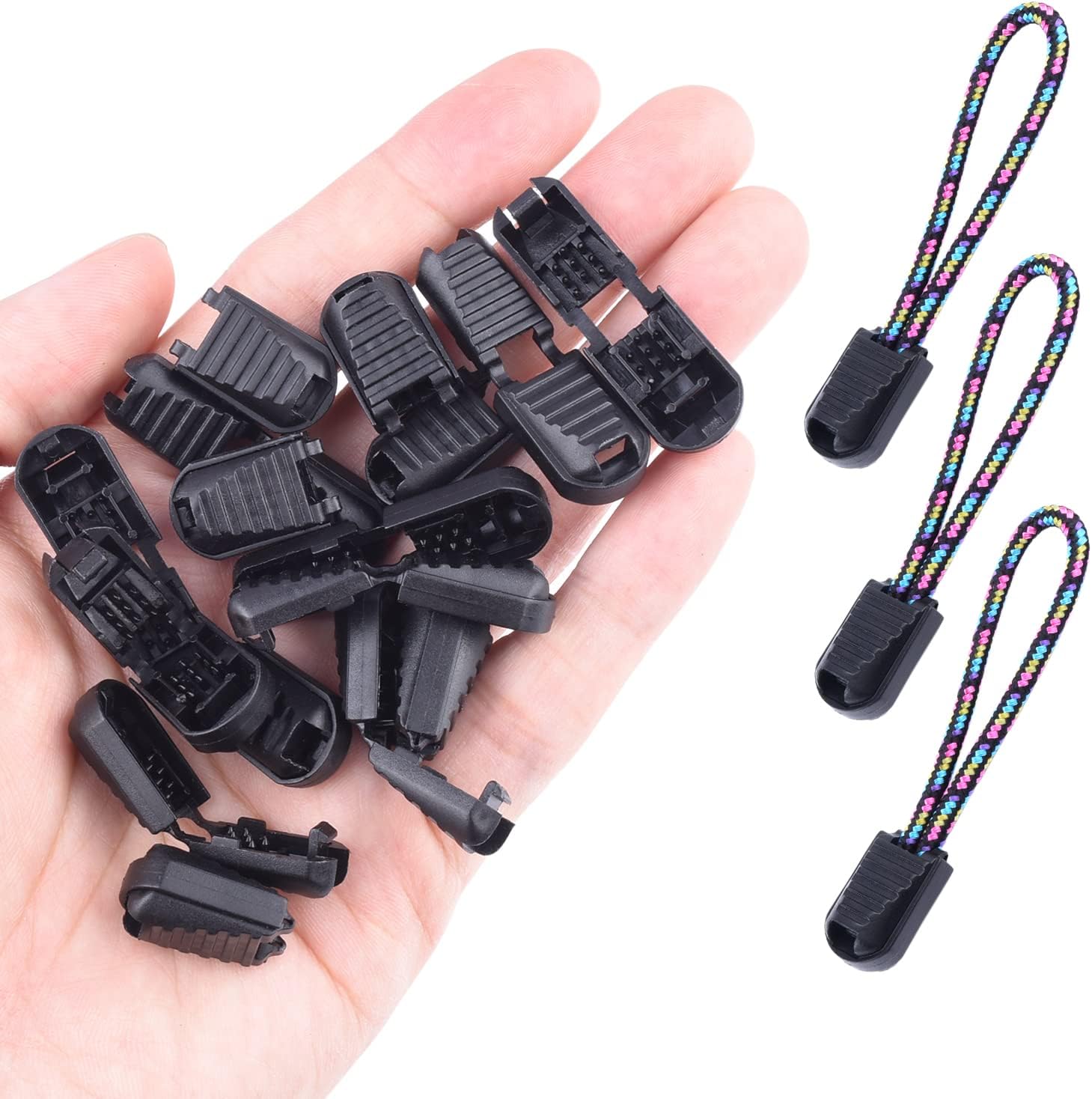 25 Pack Zipper Pull Tabs Cord Ends Tips Shoe Lace End Clips Cord Lock for Paracord Molle Backpack Quick No Tied Shoelace Triathlon Marathon Running Shoe - Image 5