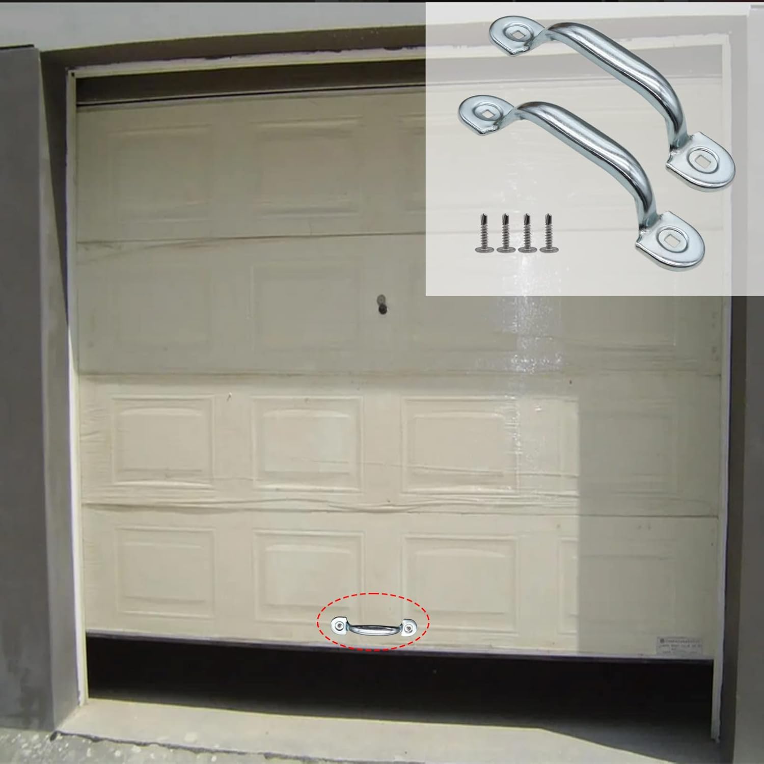 Xadnitu Garage Door Bottom Lift Handle for Most Gate Handles Replacement, Heavy Duty Door Pull Handle for Garage Outdoor Closet (2 Pack) - Image 6