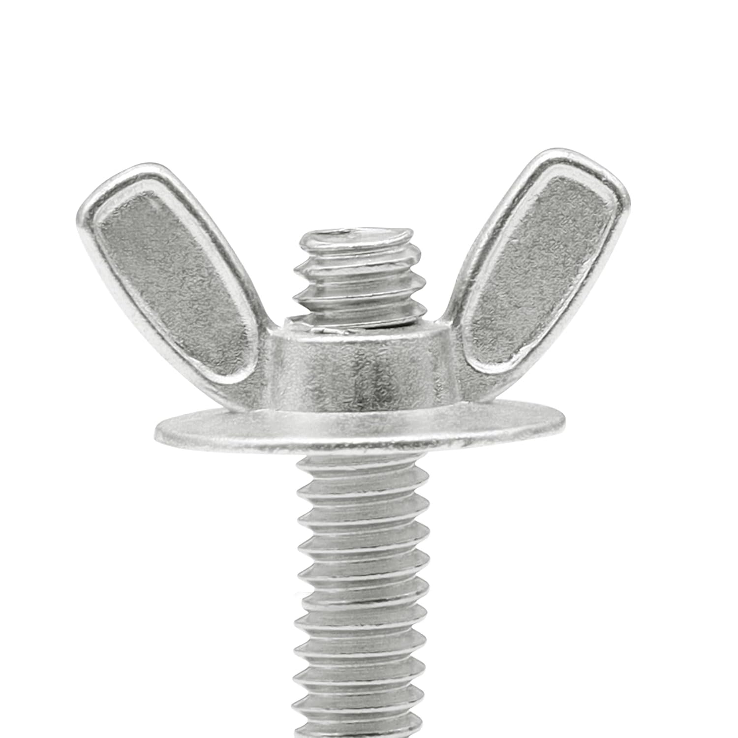 Xadnitu 50 Pieces 1/4''-20 Washered Wing Nut, Zinc Plated Hurricane Hardware Butterfly Nuts with Washer for Fasteners, Silver - Image 6