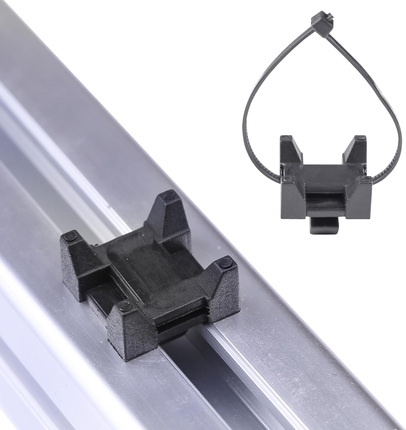 Xadnitu 25 Pieces Plastic Cable Zip Tie Mounting Blocks, Drop-In Base Mounts for 15 or 40 Series Aluminum T-Slot Extruded Profiles Wire Management - Image 4