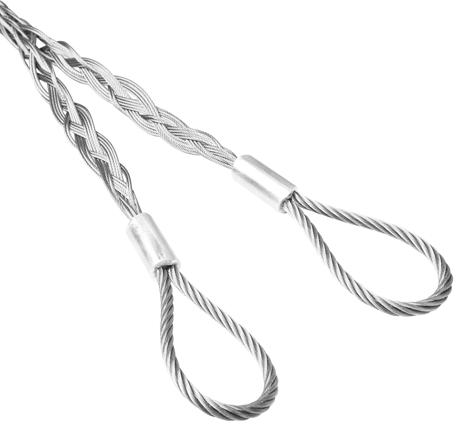 Xadnitu Cable Pulling Grip for 37-50mm OD Electrical Wires, Stainless Steel Cable Puller Sock Mesh Lassos with Rope Loop for Heavy Duty or Flexible Cords - Image 2