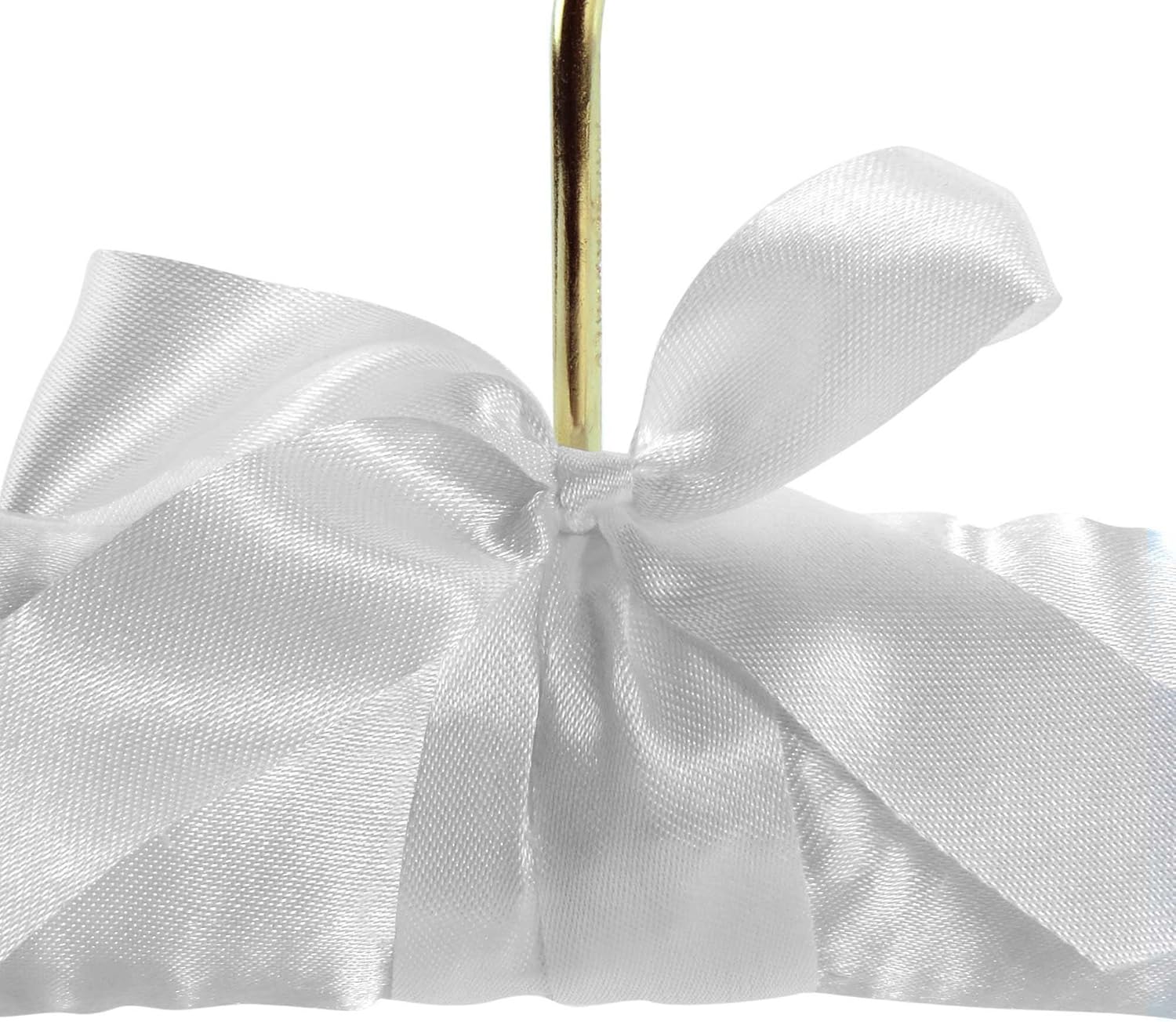 Hangerworld White 17inch Satin Padded Top Garment Wedding Clothes Coat Hangers with Buttons - Image 4