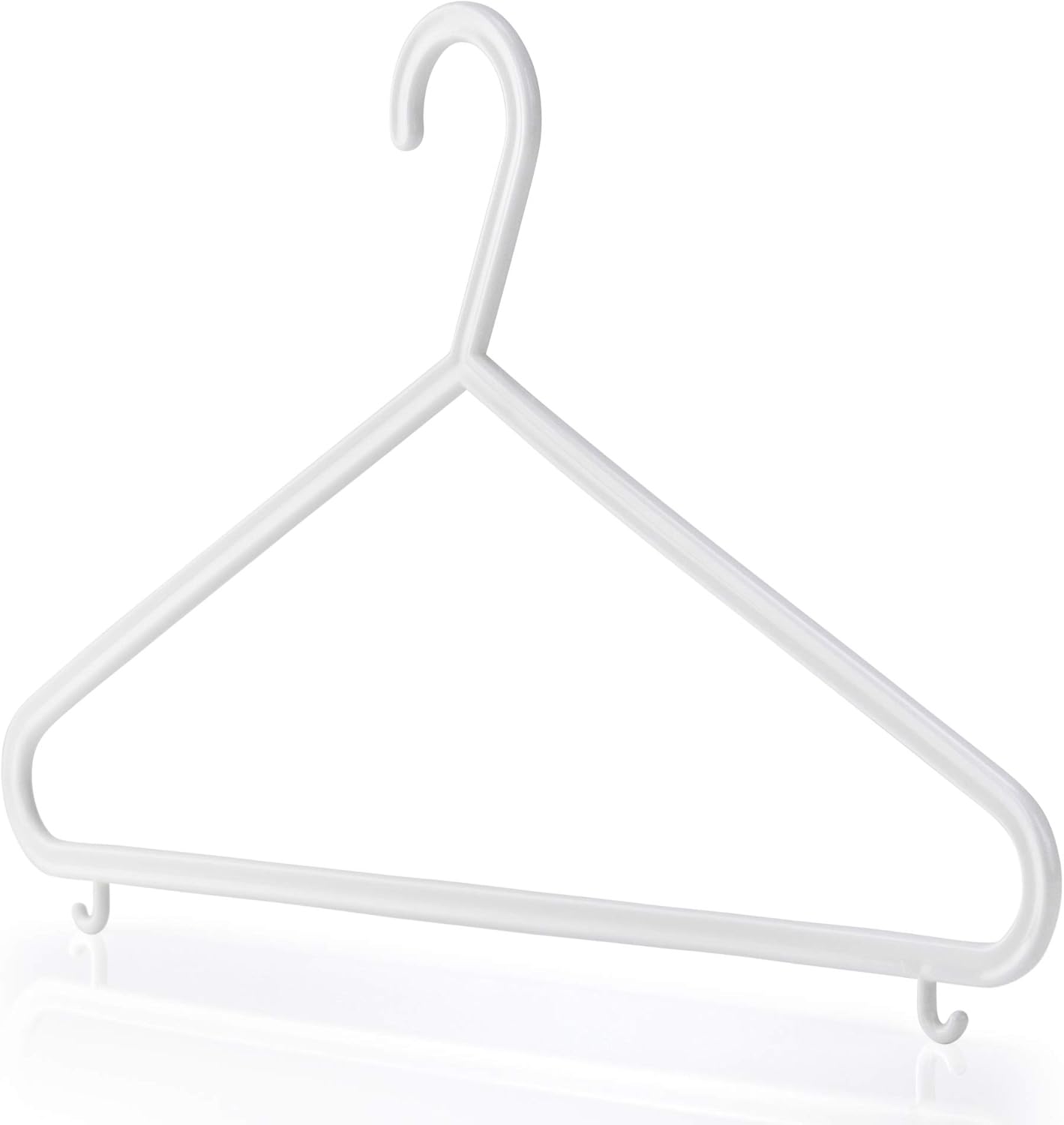 HANGERWORLD White Plastic Hangers 10 Pack - 14inch No Shoulder Bump, Slim Space-Saving Hanger - Image 1