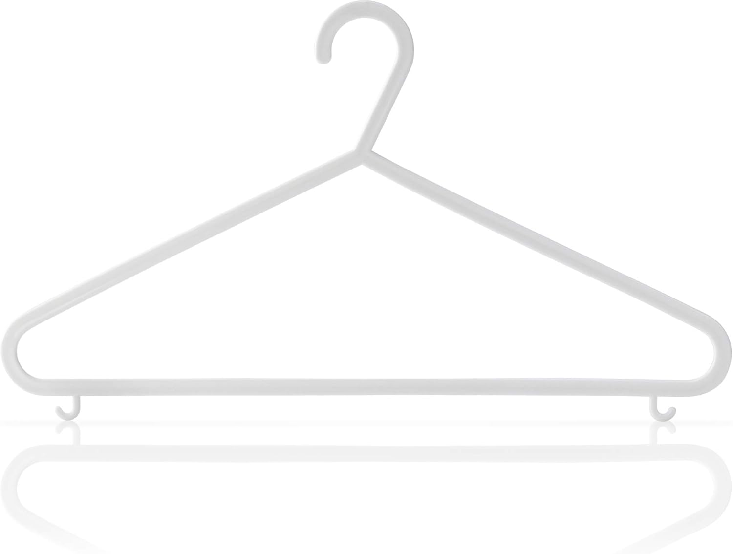 HANGERWORLD White Plastic Hangers 10 Pack - 14inch No Shoulder Bump, Slim Space-Saving Hanger - Image 2