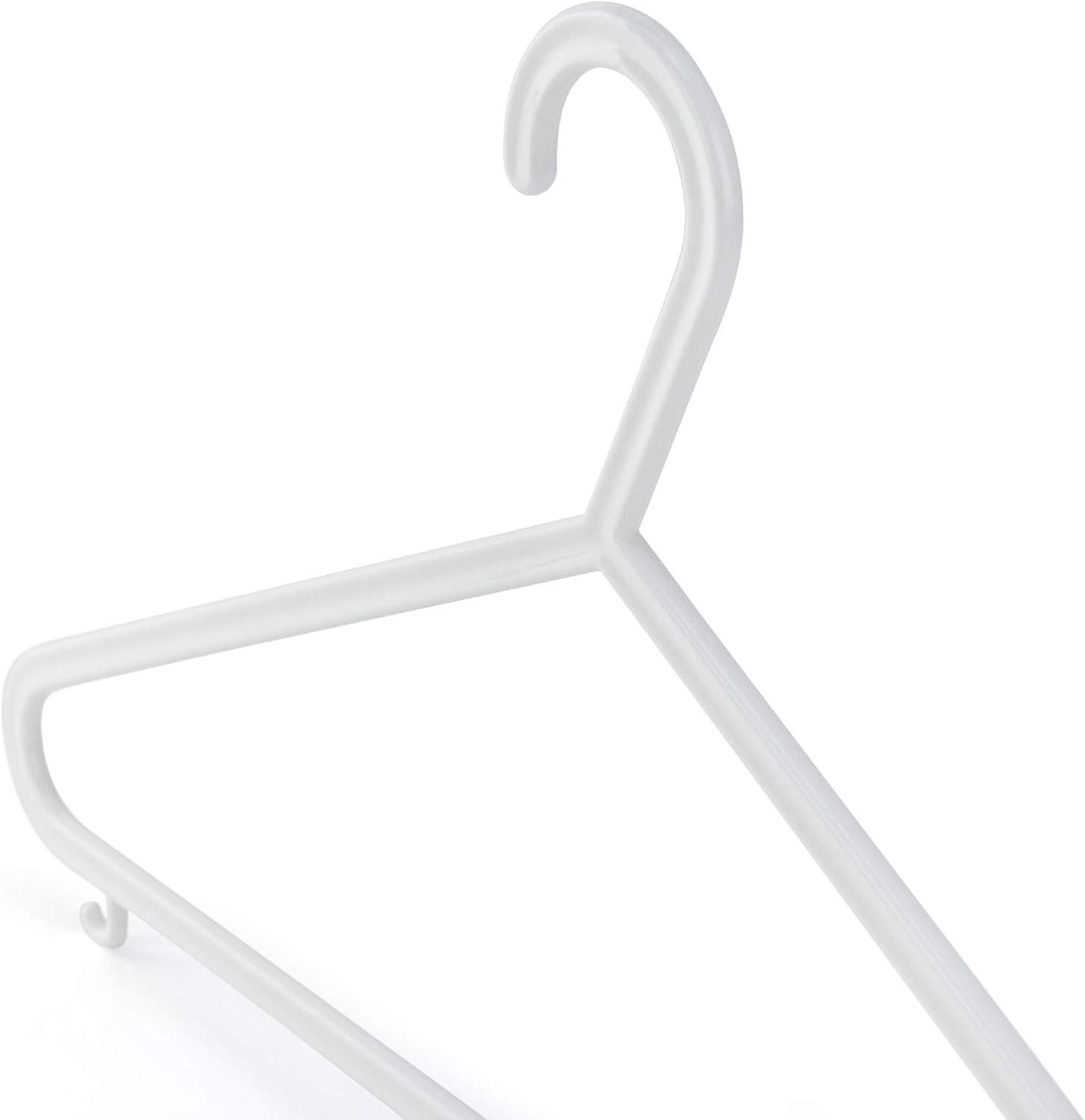 HANGERWORLD White Plastic Hangers 10 Pack - 14inch No Shoulder Bump, Slim Space-Saving Hanger - Image 3