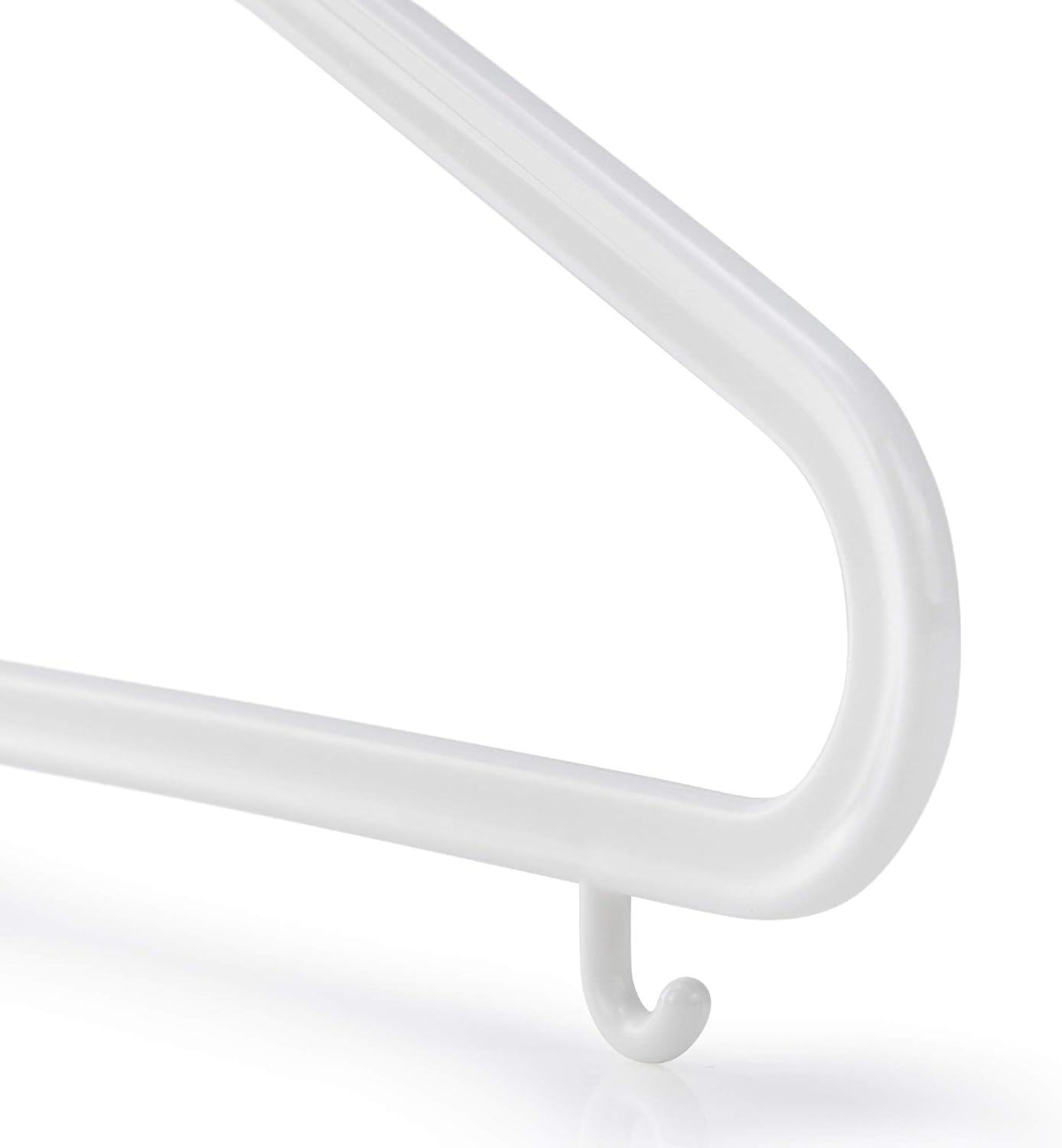 HANGERWORLD White Plastic Hangers 10 Pack - 14inch No Shoulder Bump, Slim Space-Saving Hanger - Image 4