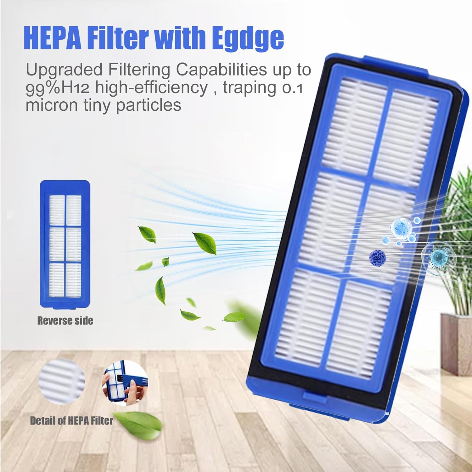 6 Pcs Replacement HEPA Filters for Eufy 11S Max 15C Max, 30C Max,39C Max,G30 Edge, G30 Hybrid Vacuum Cleaner Spare Filters Sets, Blue - Image 4