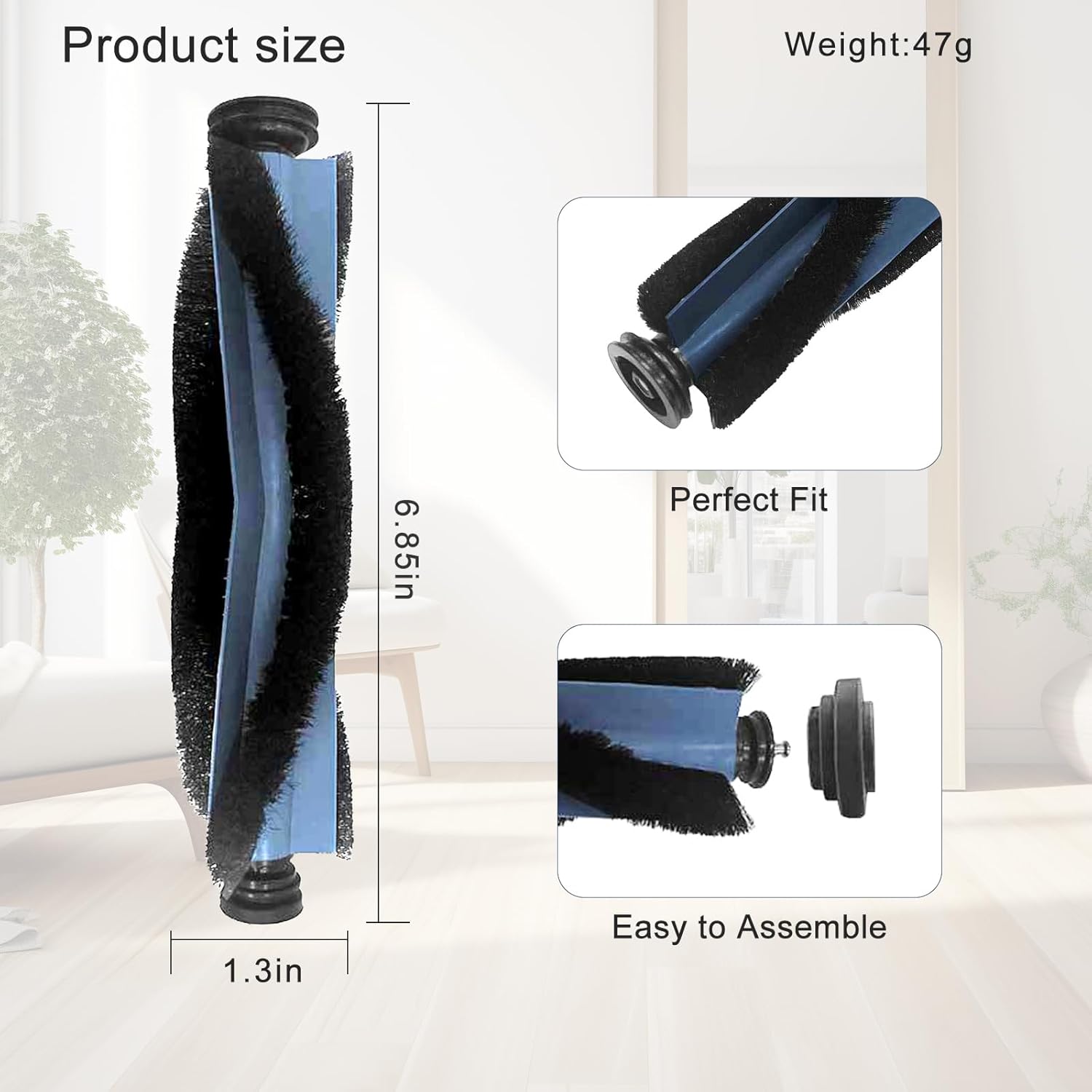Replacement Parts Roller Brush for eufy X10 Pro Omni Main Brush Robot Vacuum Cleaner-2 Pack - Image 3