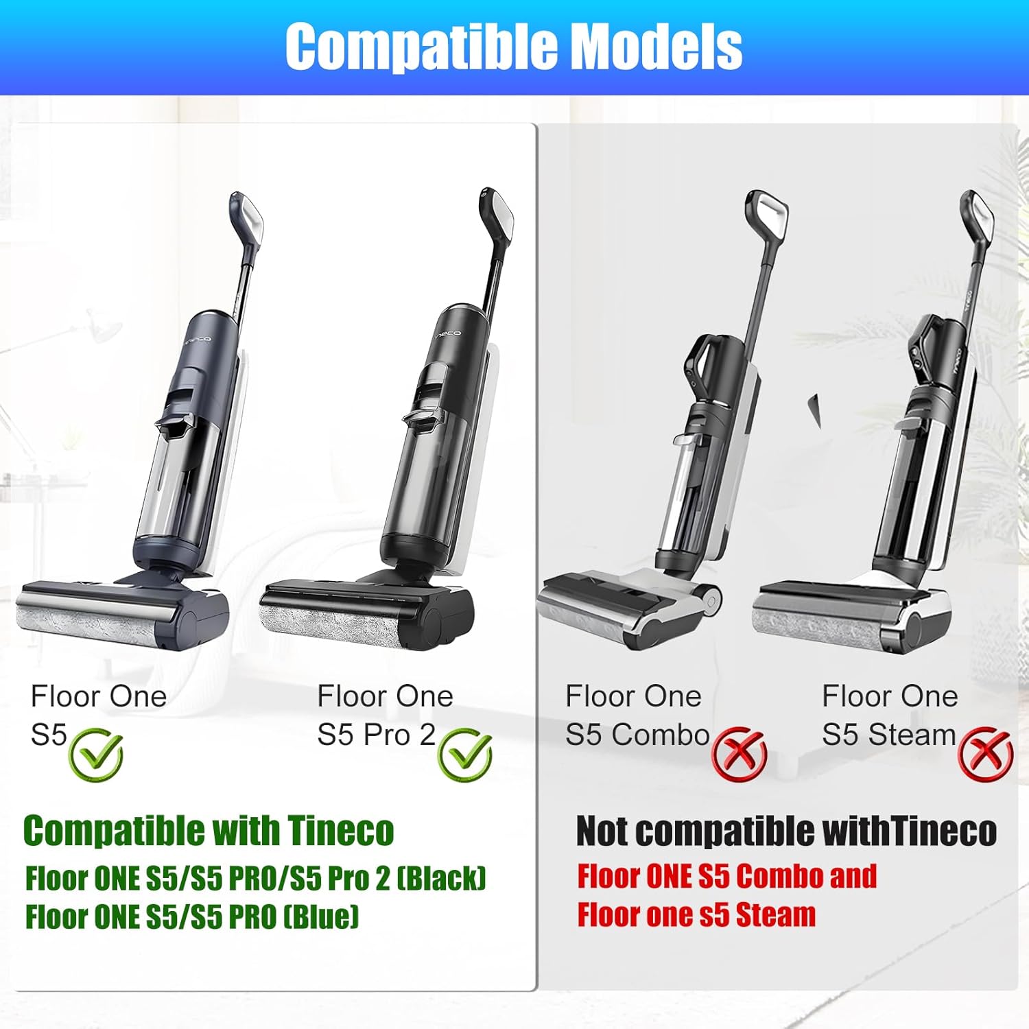 【NOT Universal】【S5/S5 Pro Only】 Replacement Brush Rollers for Tineco Floor ONE S5/S5 PRO Cordless Wet Dry Vacuum Cleaner 【NOT for S5combo & Nor Other Models】 - Image 2