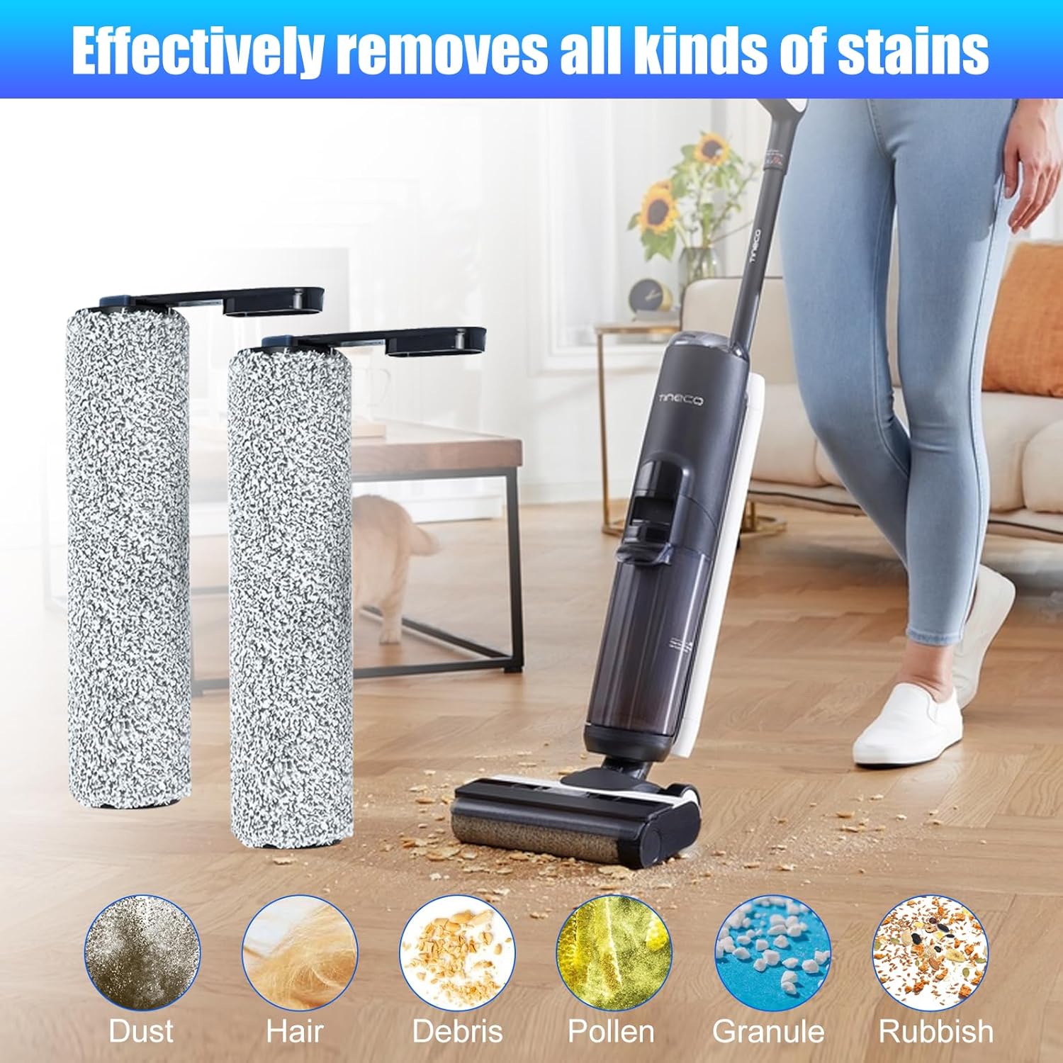 【NOT Universal】【S5/S5 Pro Only】 Replacement Brush Rollers for Tineco Floor ONE S5/S5 PRO Cordless Wet Dry Vacuum Cleaner 【NOT for S5combo & Nor Other Models】 - Image 6