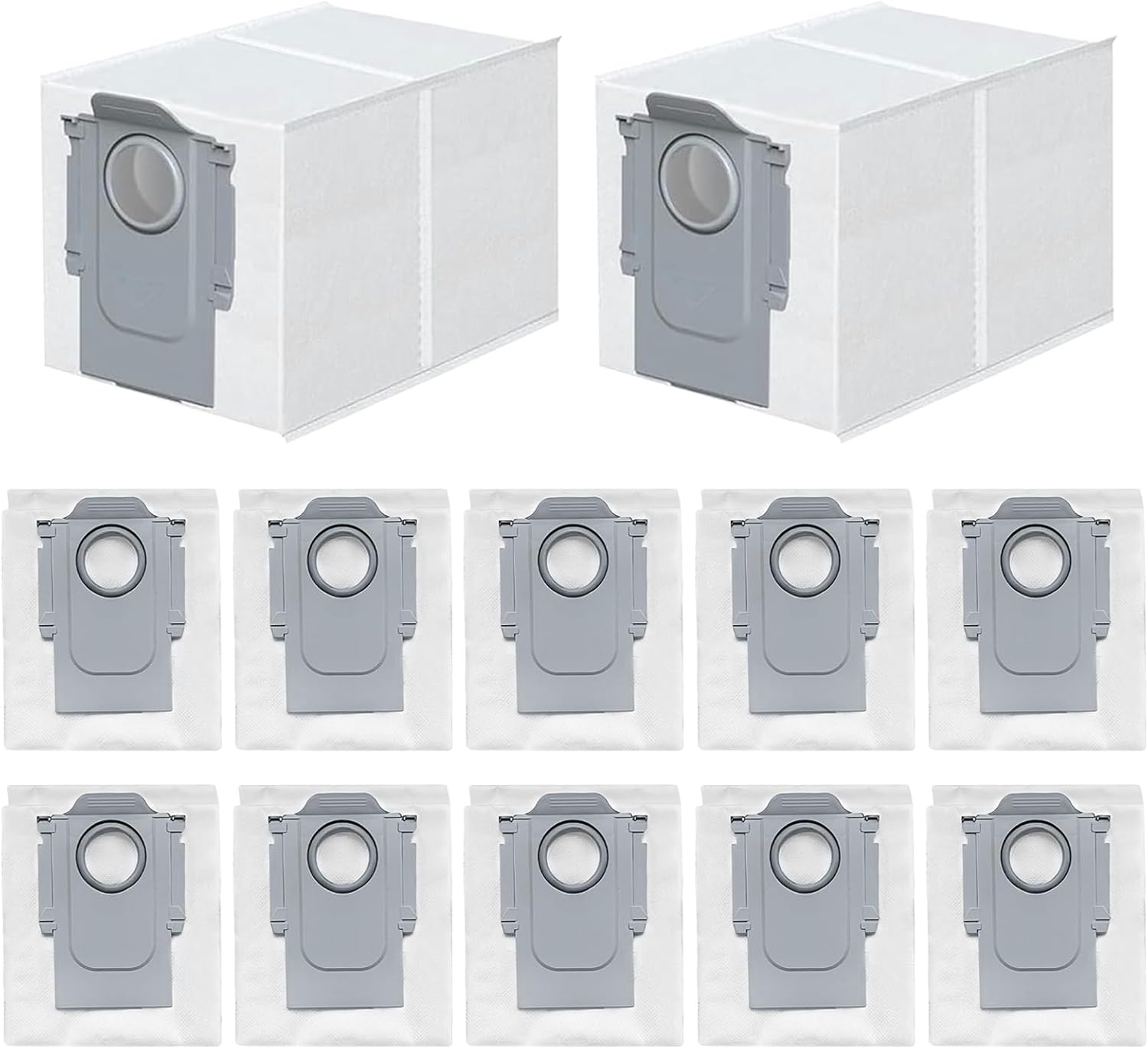 12 Pack Dust Bags for Roborock Q Revo/Qrevo S/Slim/Qrevo Pro/Qrevo MaxV/Qrevo Master/Qrevo Plus/Qrevo Curv, S8 Max/S8 MaxV Ultra, Saros 10R/10 Vacuum Disposable Dust Bags Replacement-3L - Image 1