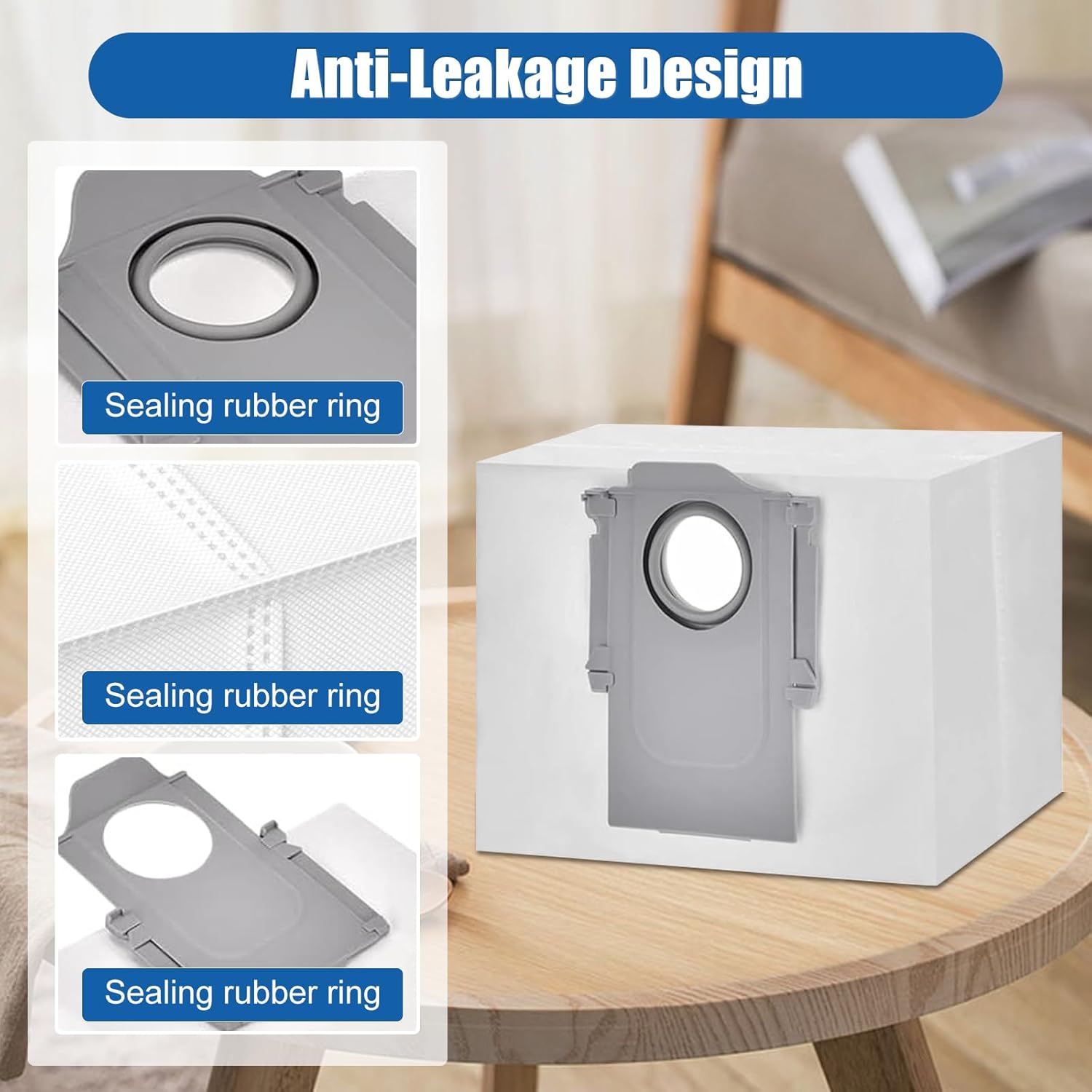 12 Pack Dust Bags for Roborock S8 Pro Ultra, S8+, Q7 Max+, Q8 Max+, Q5 Max+, Q5+, Q5 Pro+, Q7, Q7+, Q7 Max+, S7 MaxV Ultra,S7 Max Ultra Vacuum Cleaner Replacement Disposable Dust Bags- 4L - Image 5