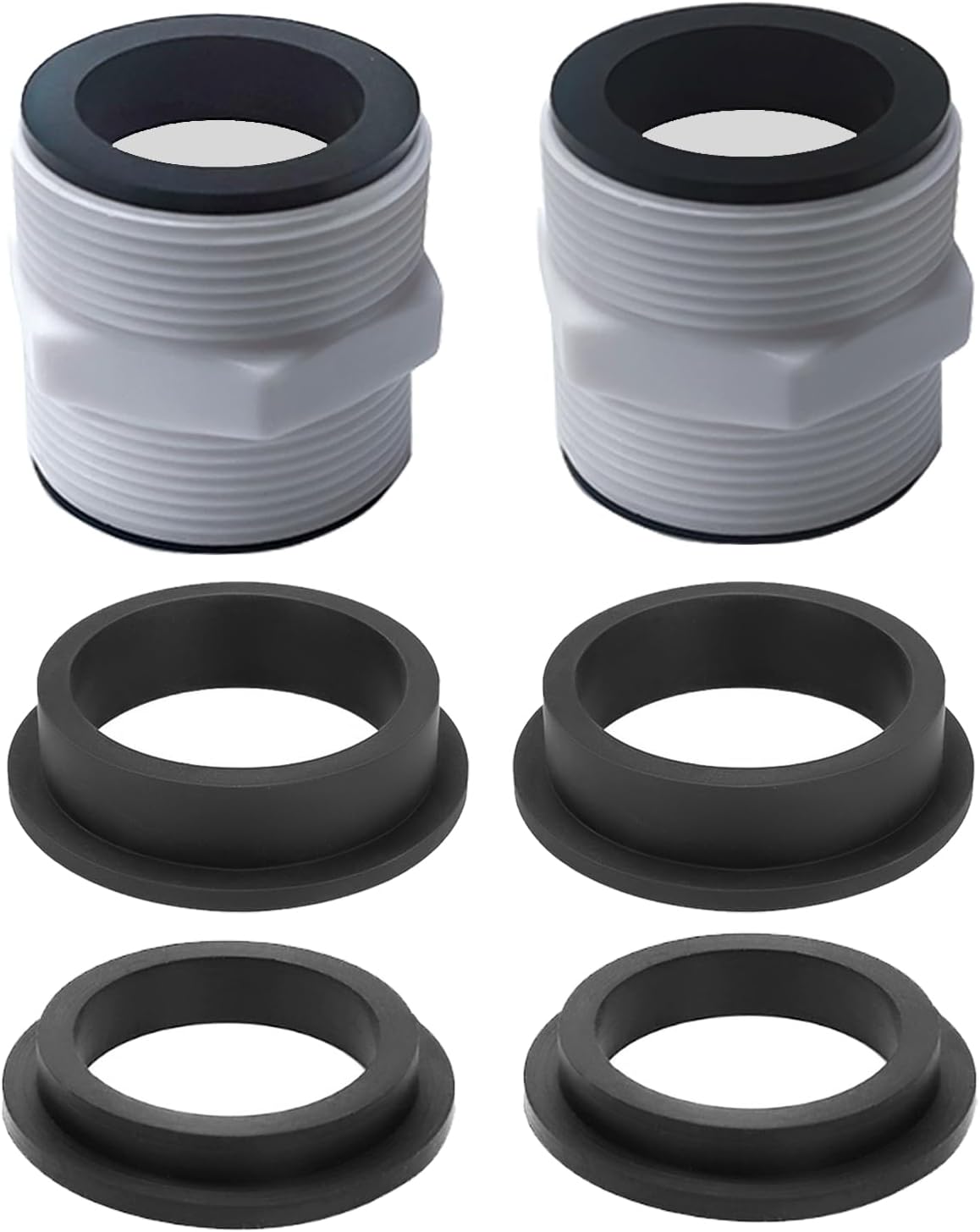Pool Hose Connector for Intex Coleman Swimming Pool Pump Hose Extender Adapter with 11228 11412 L-Shape O-Ring Gasket | 2 Hose Connector 8 Sealing Rings - Image 1