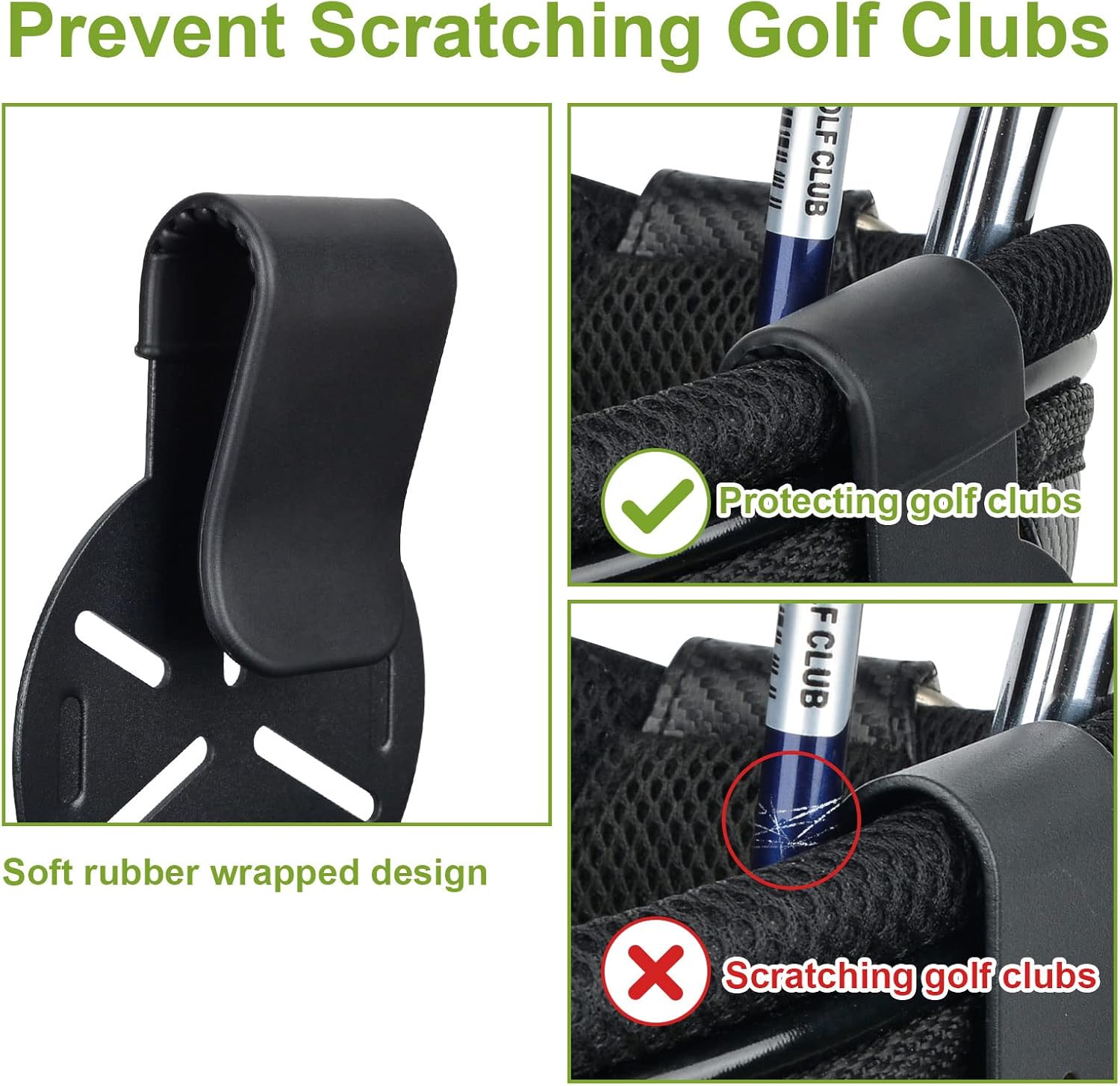 iGuerburn Metal Landing Pads for Golf Bags, Magnetic Golf Bag Accessories for Men with Soft Rubber - Image 3