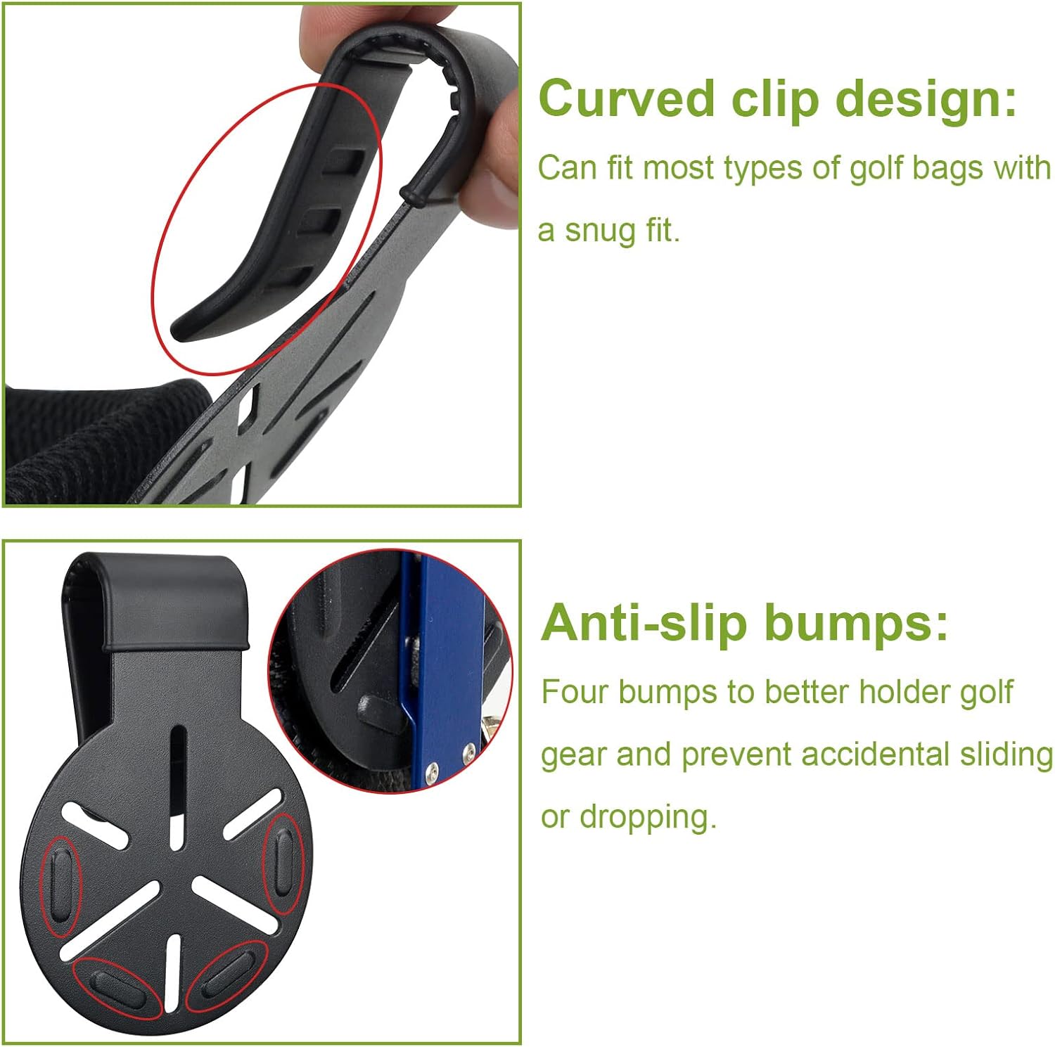 iGuerburn Metal Landing Pads for Golf Bags, Magnetic Golf Bag Accessories for Men with Soft Rubber - Image 4