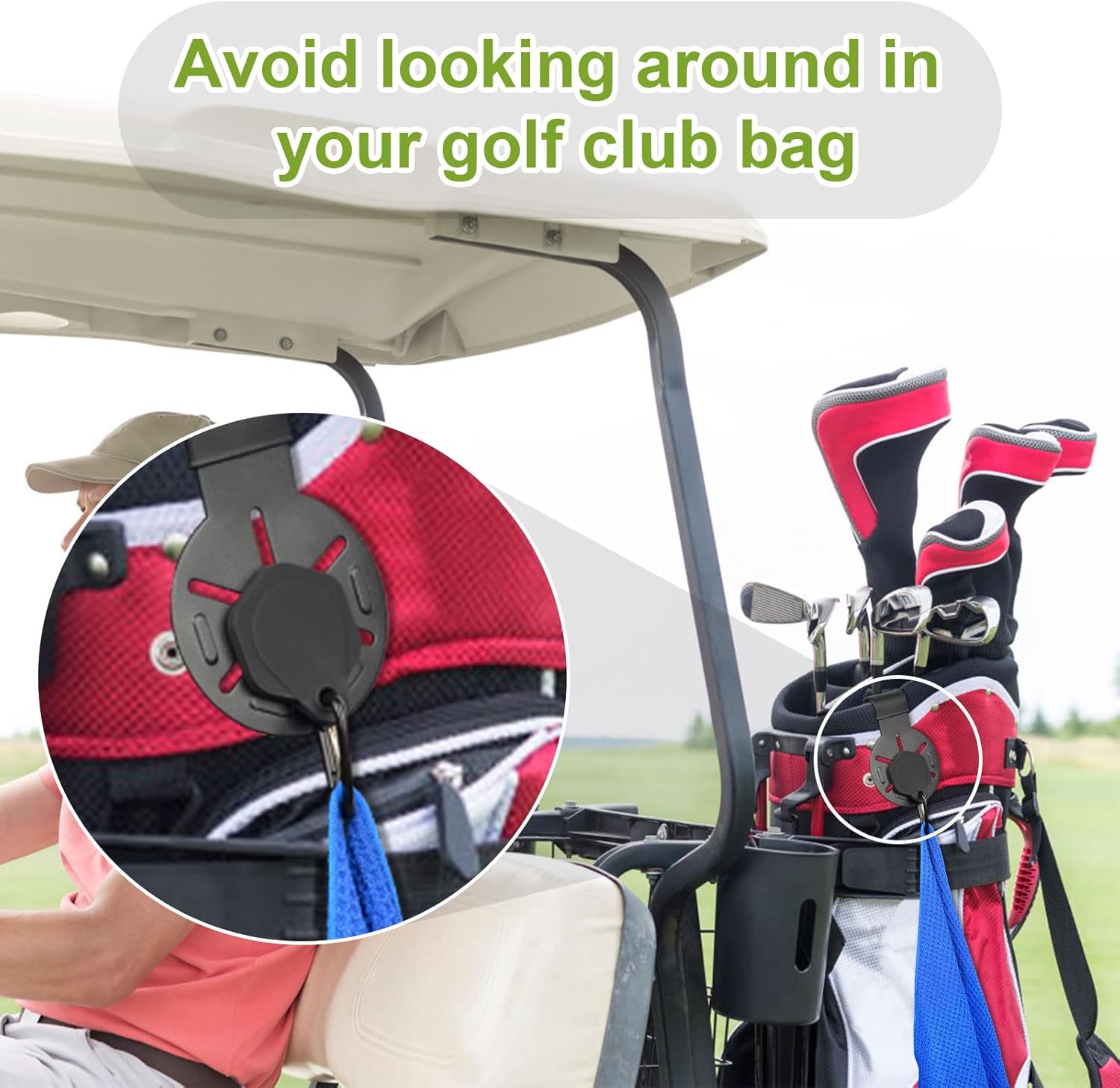 iGuerburn Metal Landing Pads for Golf Bags, Magnetic Golf Bag Accessories for Men with Soft Rubber - Image 5