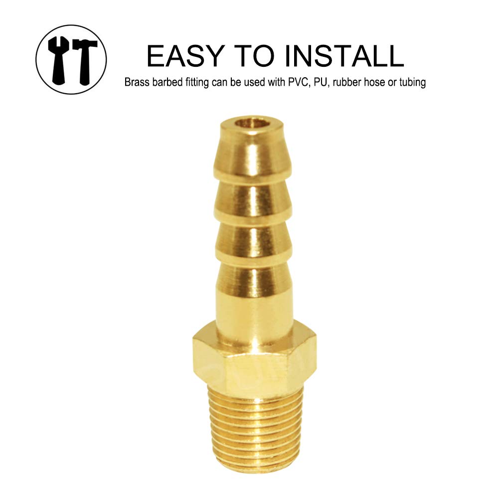5 Pcs Hose Barb Fittings 1/8