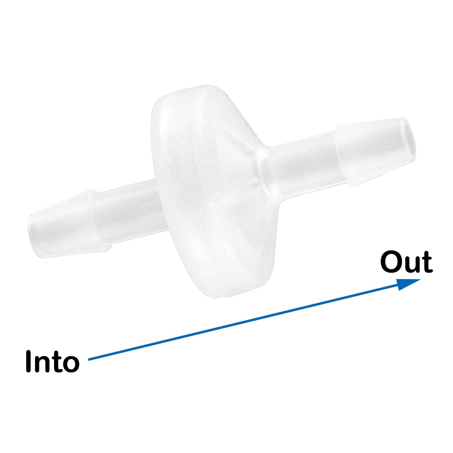 5 Packs Check Valve 1/8”(3MM) One-Way PVDF Plastic Hose Barb for Liquid Air - Image 2